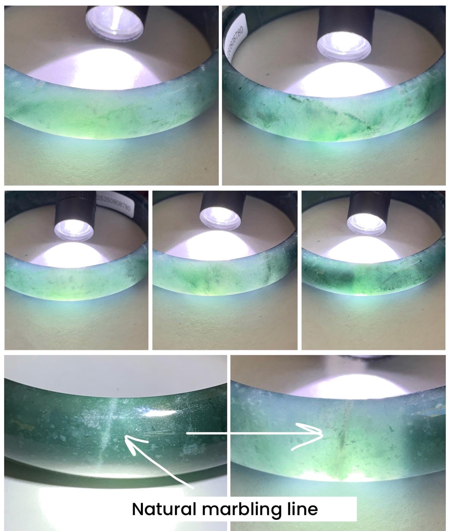 Certified Natural Grade A Guatemalan Icy Translucent Gelatinous Dark Teal Blue Jade Jadeite Wide Bangle 59.6mm 7.37" 天然老种冰胶危蓝绿翡翠正圈手镯 8780