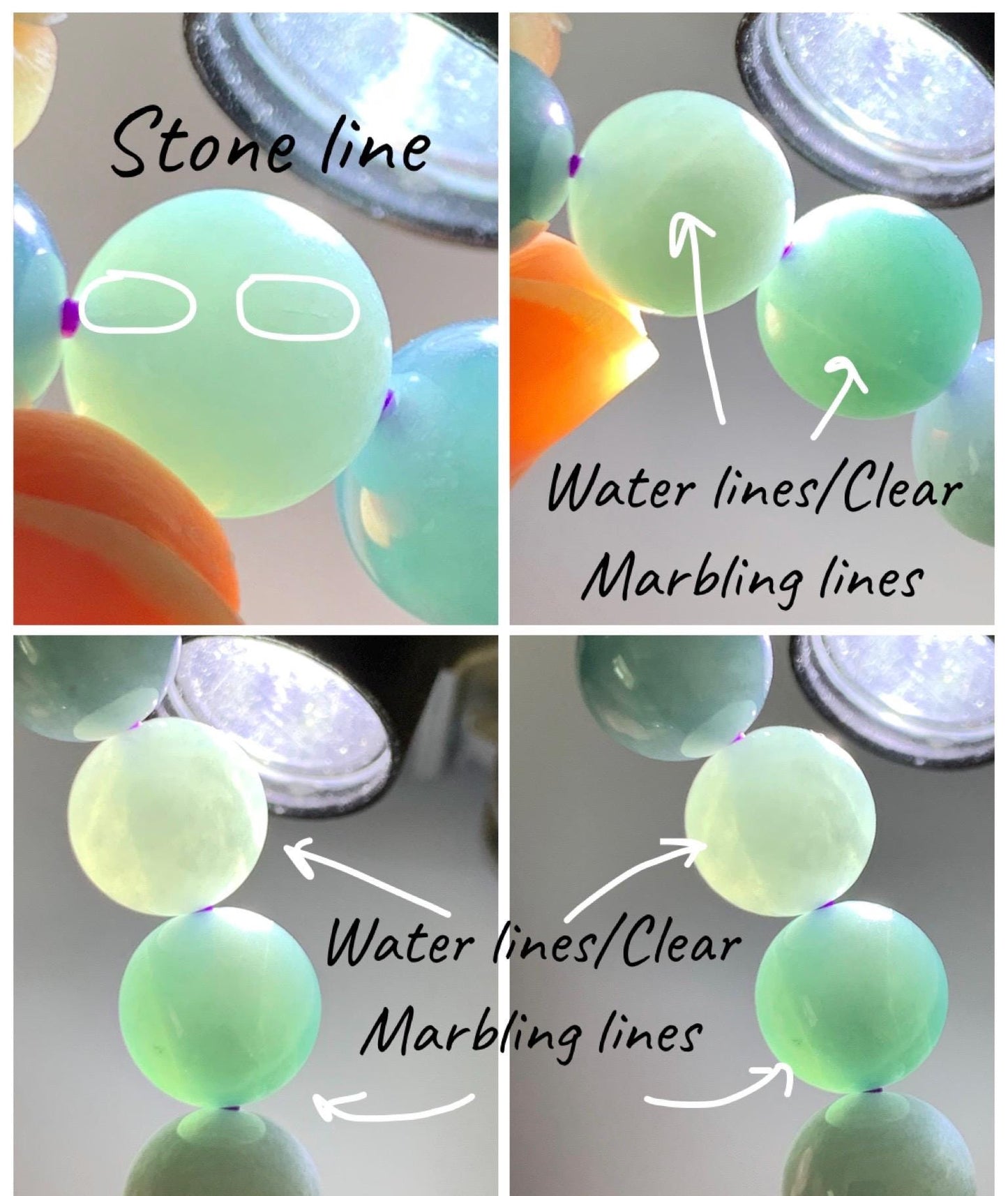 Natural Grade A Guatemalan Translucent Dusty Teal Blue Multicolored Jade Jadeite Beaded Bracelet 9.6mm 7.25” 31g 天然冰危蓝水多宝翡翠手串 WLDB88