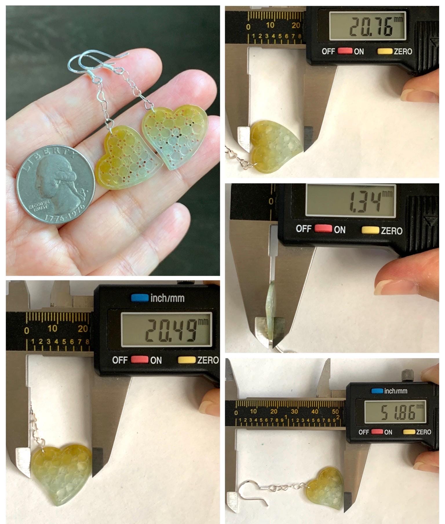 Natural Grade A Icy Highly Translucent Vibrant Yellow Jade Jadeite Openwork Engraved Heart Earrings Sterling Silver 天然冰黄翡翠镂空雕爱心足银耳钩耳吊BMH496A