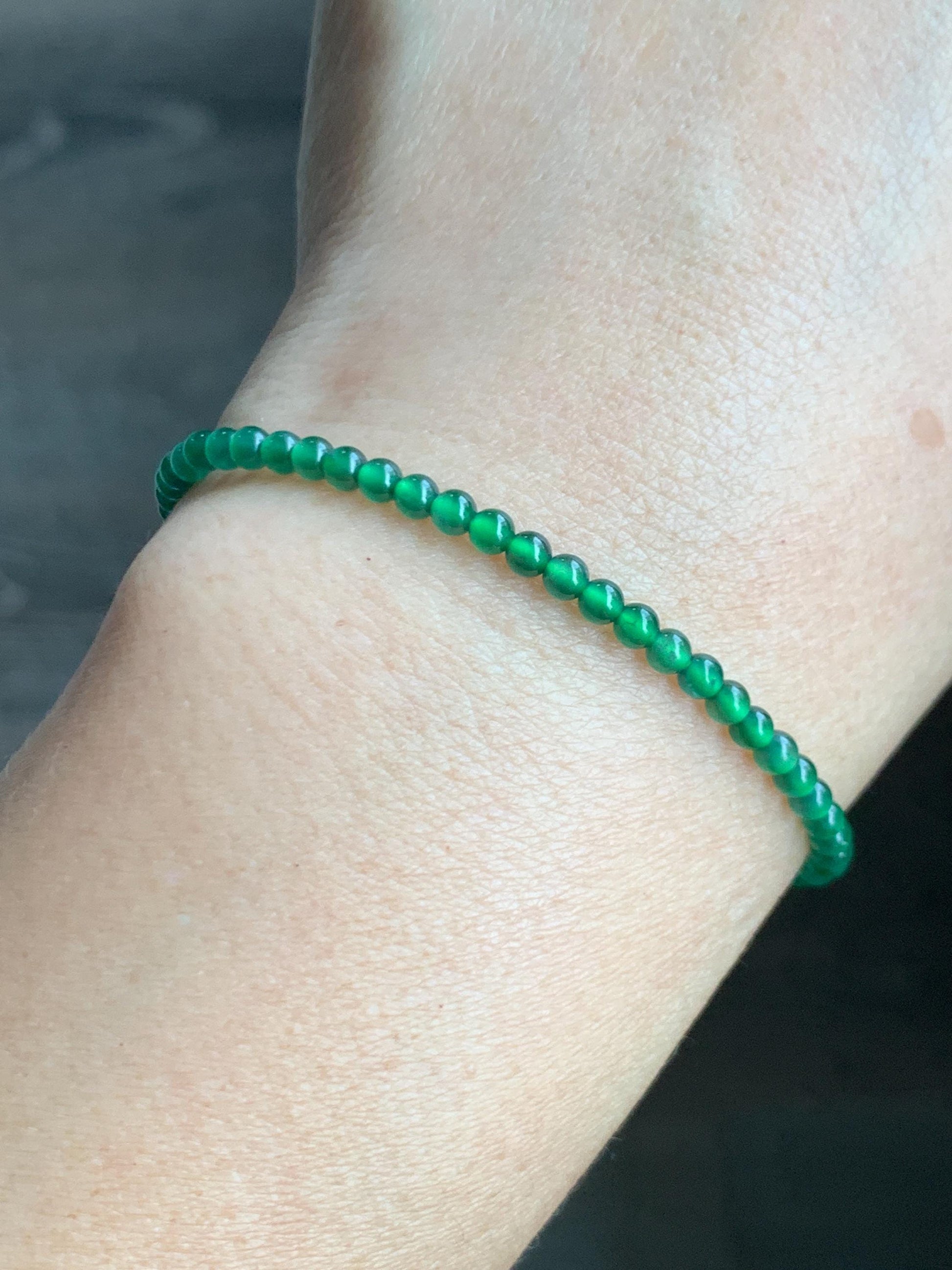 Natural Grade A Guatemalan Icy Translucent Vibrant Green Jade Jadeite Petite Beaded Bracelet 6.25” or 6.5” 3mm 天然冰危绿翡翠小卡圆珠手串 WXL520