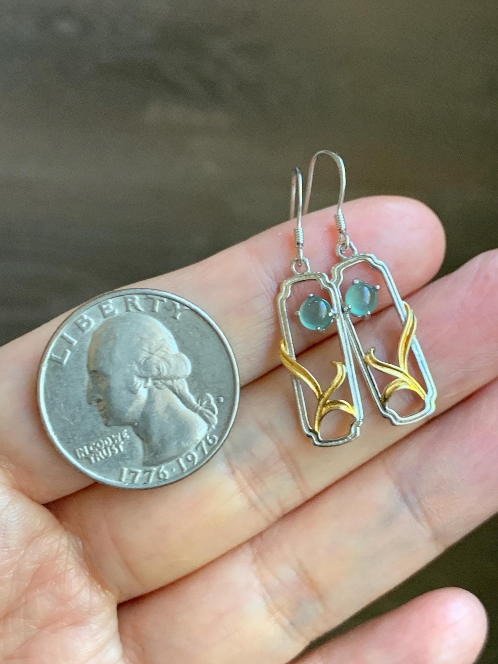 Natural Grade A Guatemalan Icy Highly Translucent Pastel Teal Blue Jade Jadeite Dangle Earrings Sterling Silver 天然冰危淡蓝翡翠银镶耳钩 XED77