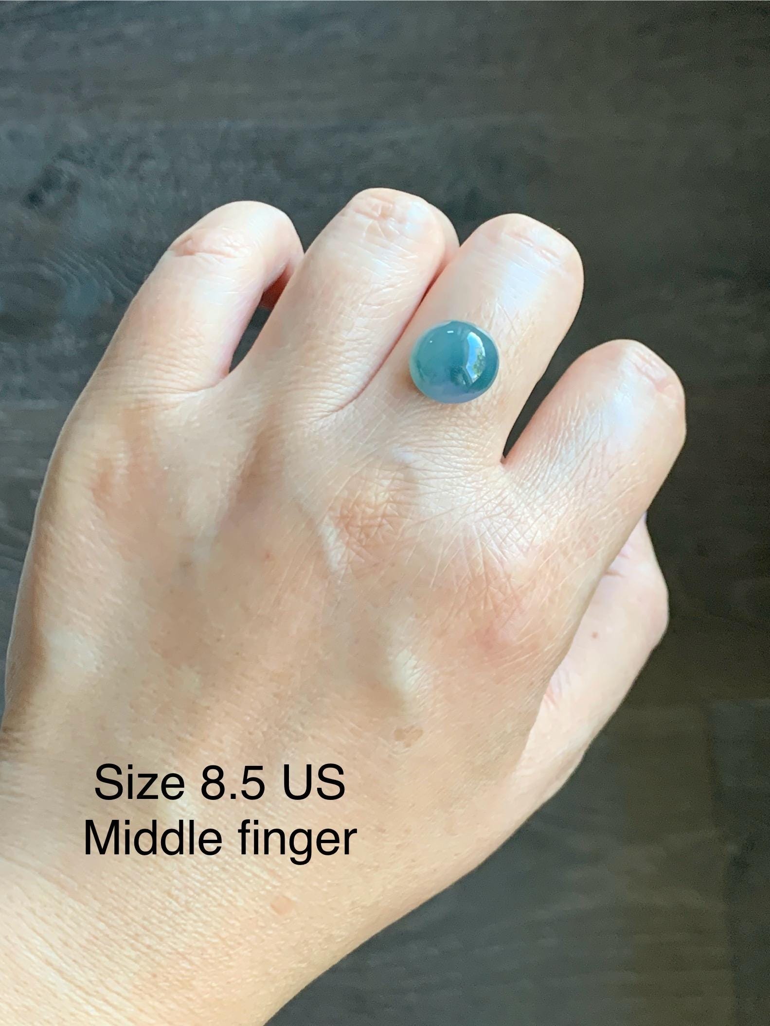 Natural Grade A Guatemalan Icy Translucent Dark Teal Blue Purple Marbled Jade Jadeite Cabochon Loose Stone 12.3x12.5x6.5mm 天然冰危蓝飘紫翡翠蛋面 WLZ66