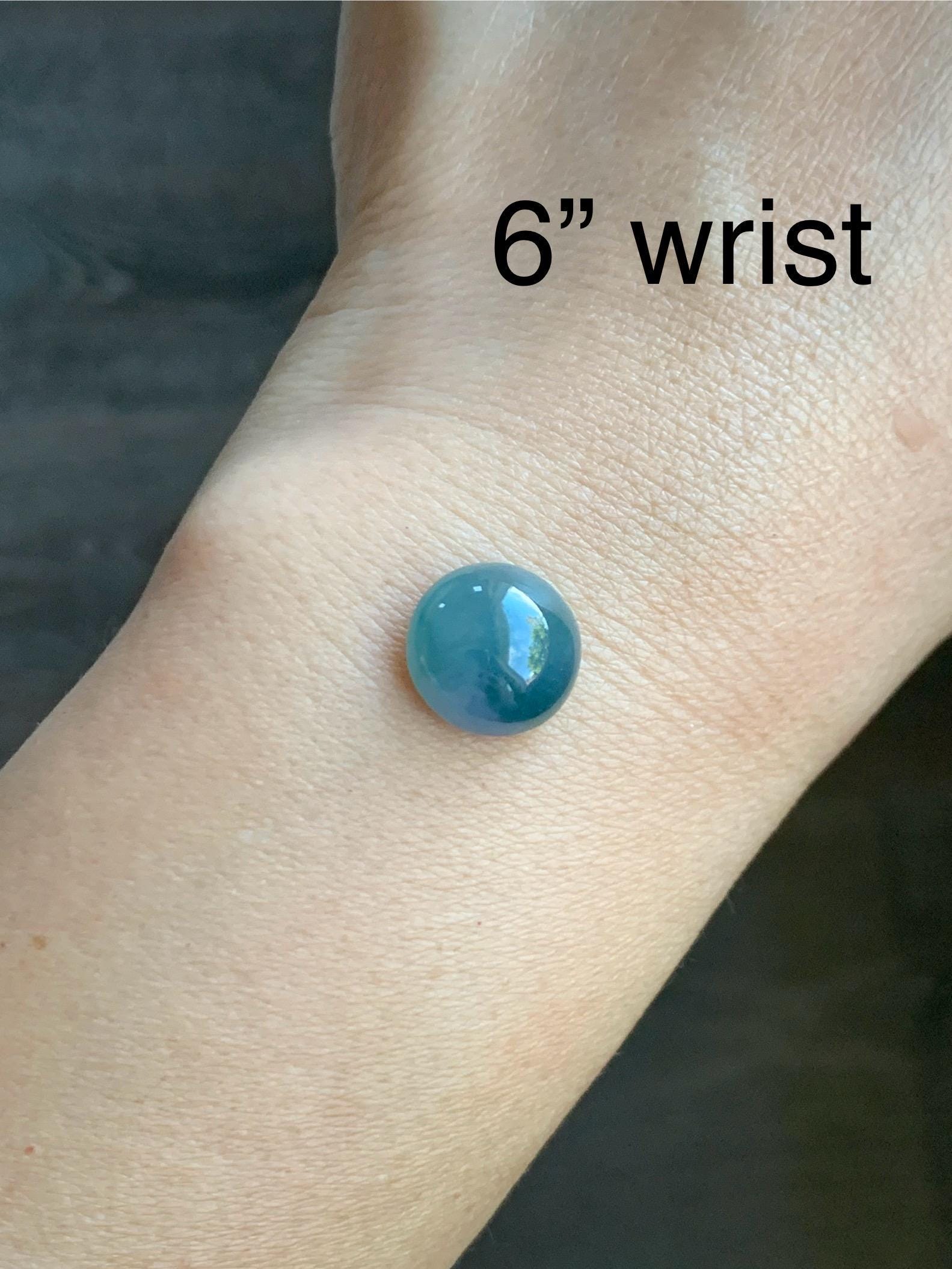 Natural Grade A Guatemalan Icy Translucent Dark Teal Blue Purple Marbled Jade Jadeite Cabochon Loose Stone 12.3x12.5x6.5mm 天然冰危蓝飘紫翡翠蛋面 WLZ66