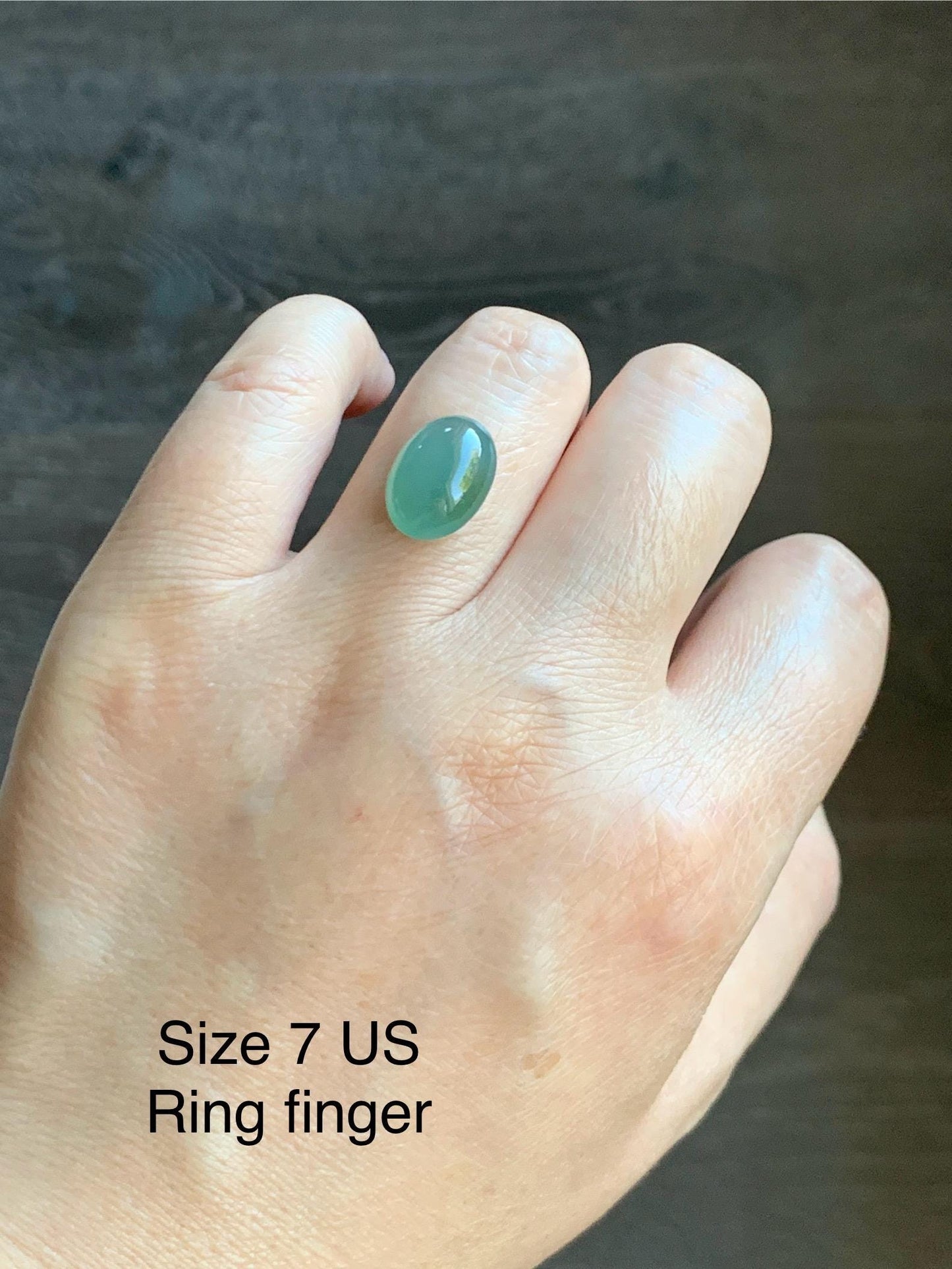 Natural Grade A Guatemalan Icy Translucent Gelatinous Teal Green Jade Jadeite Large Oval Cabochon Loose Gem 10x13.8x6mm 天然老种冰危晴蓝翡翠大蛋面 WQL66