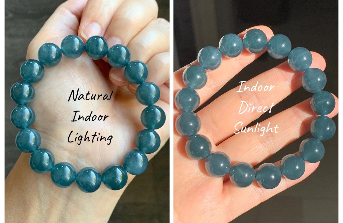 Certified Natural Grade A Guatemalan Icy Translucent Dark Blueberry Jade Jadeite Beaded Bracelet 11.8mm 7.4” 48.69g 天然冰胶危蓝莓紫翡翠圆珠手串 764