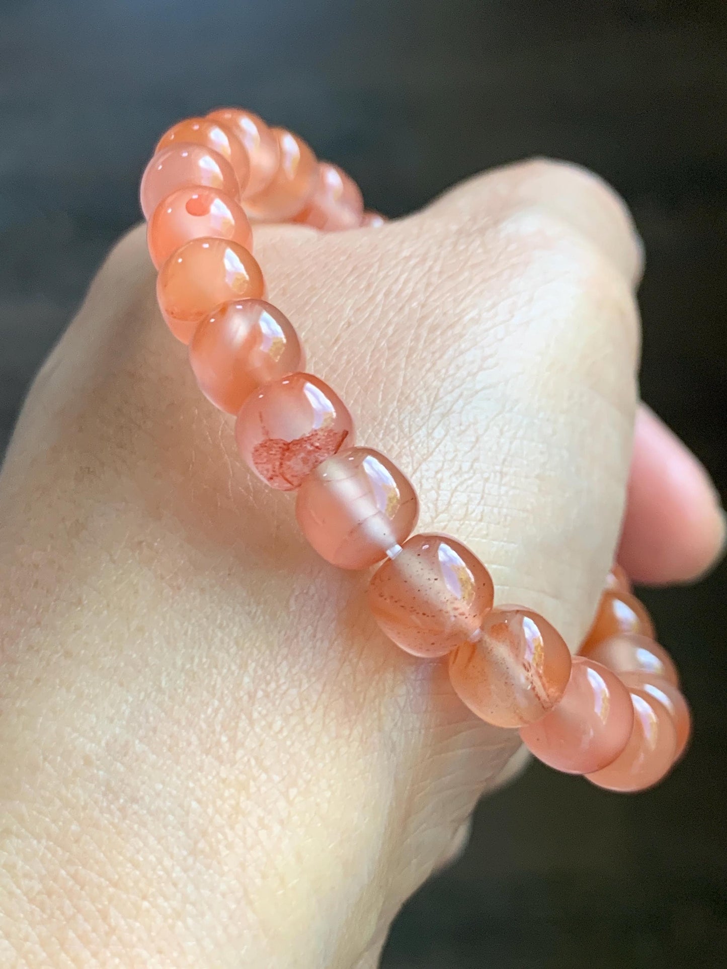 Natural Guatemalan Grade A Icy Translucent Dark Aegean Blue Jade Jadeite Dancing Lion Agate Beaded Bracelet 7” 天然冰胶危蓝绿翡翠醒狮珠玛瑙手串 XSH127