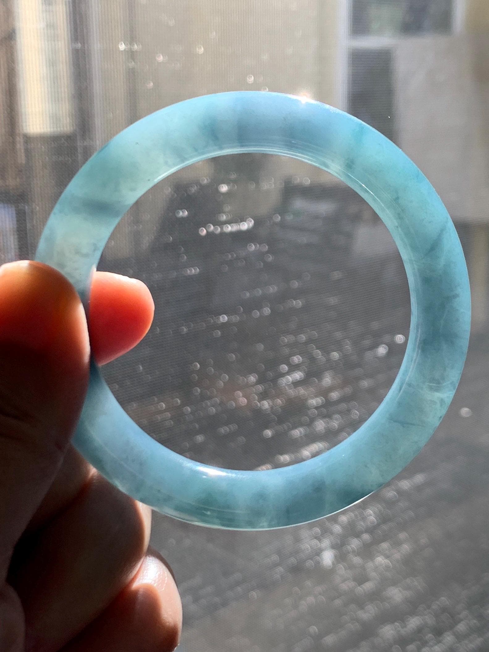 Certified Natural Grade A Guatemalan Icy Translucent Dark Blueberry Blue Jade Jadeite Wide Bangle Bracelet 56.1mm 6.9” 天然冰危蓝莓紫翡翠粗圆条手镯 284