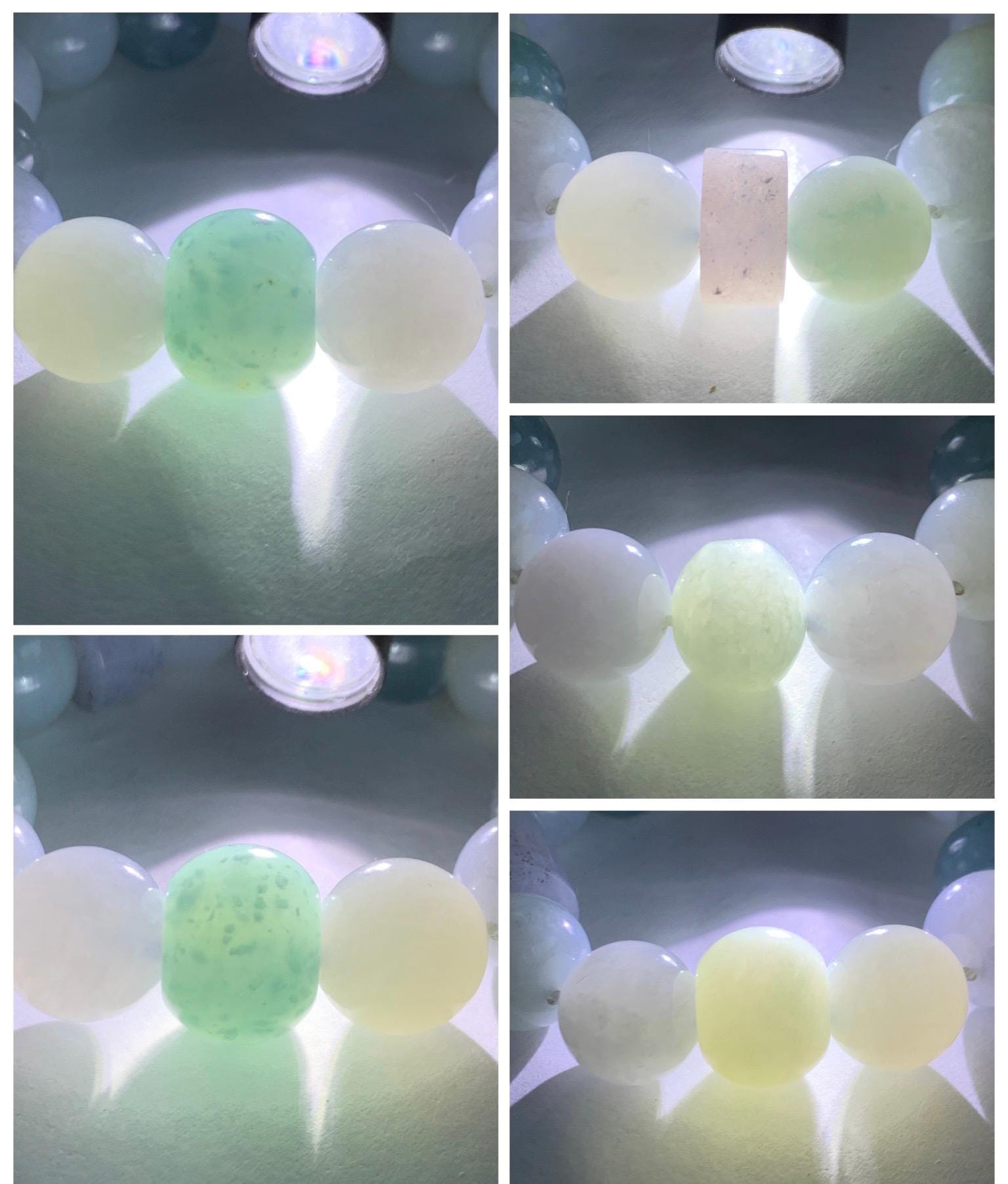 Natural Grade A Icy Translucent Gelatinous Multicolored Jade Jadeite Large Beads Beaded Bracelet 7" 86g 天然冰胶多宝翡翠大卡圆珠鼓珠手串 MDB740