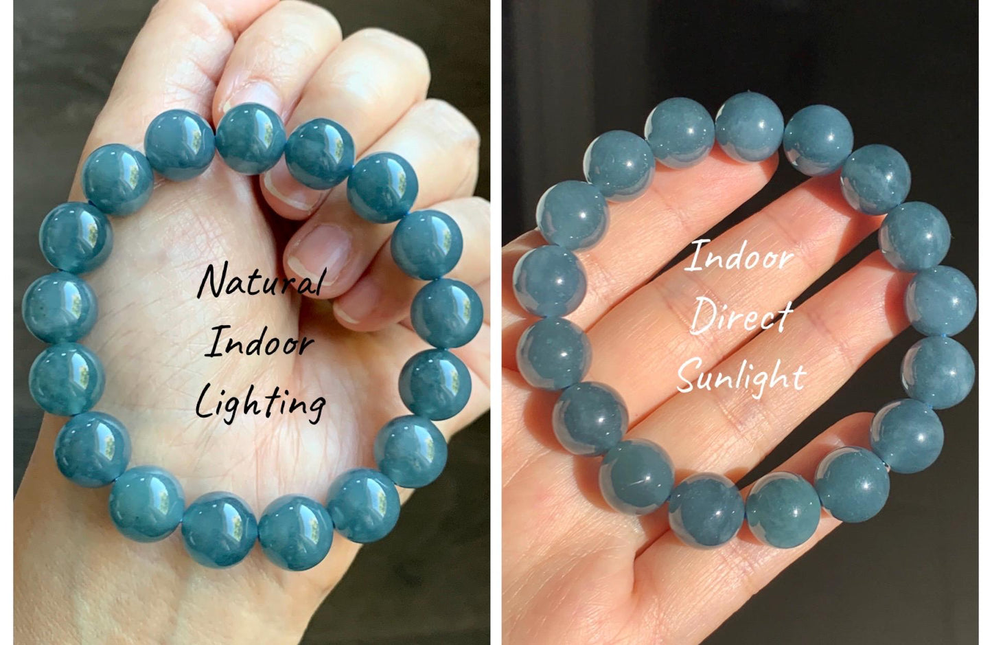Certified Natural Grade A Guatemalan Icy Translucent Dark Blueberry Jade Jadeite Beaded Bracelet 11.79mm 7.4” 48.42g 天然冰胶危蓝莓紫翡翠圆珠手串 761