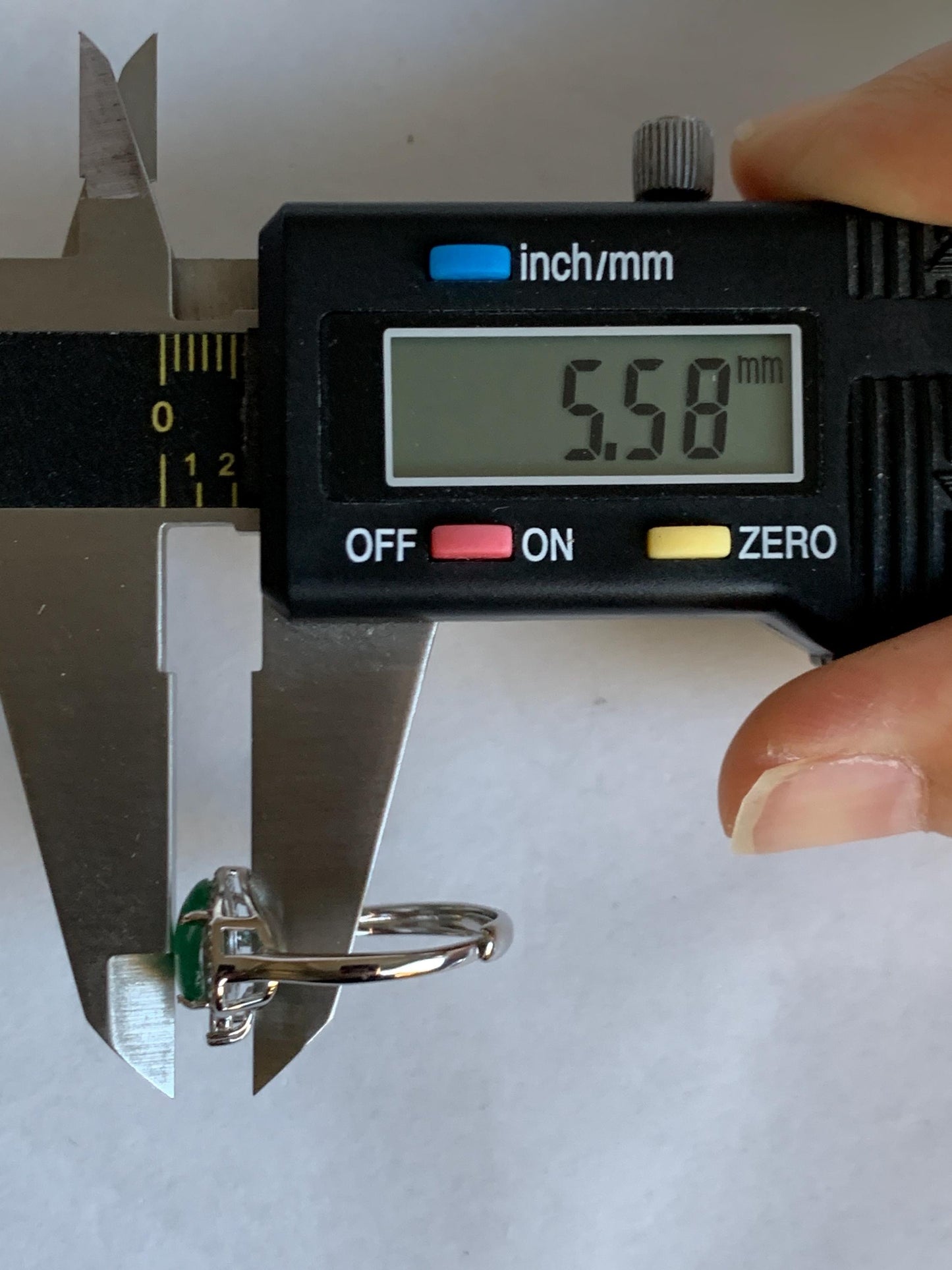 Natural Grade A Guatemalan Icy Translucent Gelatinous Green Heart Jade Jadeite Ring Sterling Silver Size Adjustable 天然冰危蓝绿翡翠爱心蛋面银镶戒指 WLH240