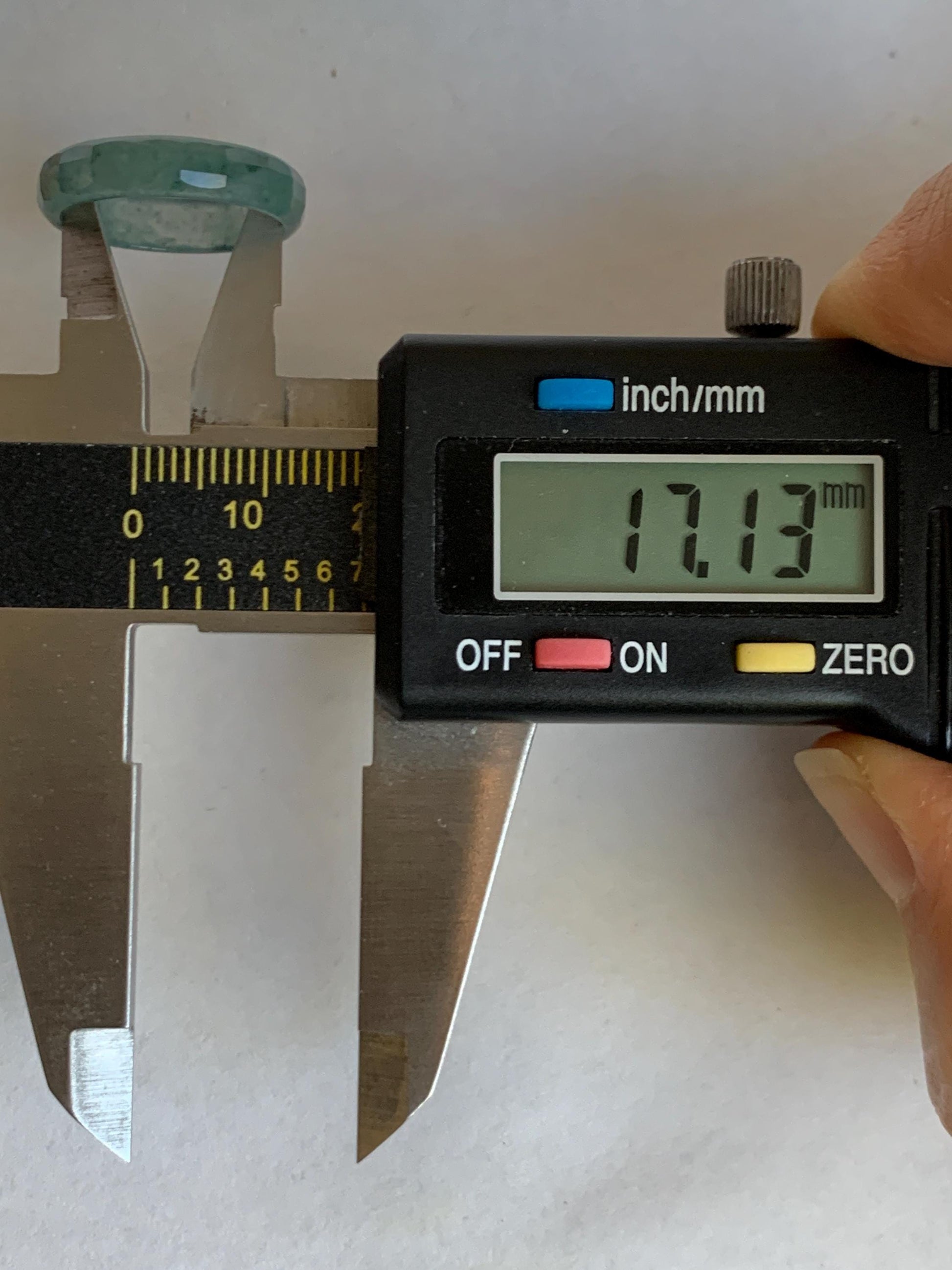 Natural Grade A Guatemalan Icy Highly Translucent Teal Blue Green Marbled Jade Jadeite Faceted Band Ring Size 6.5 US 天然冰危蓝飘花翡翠切割面戒圈 WLQ220C