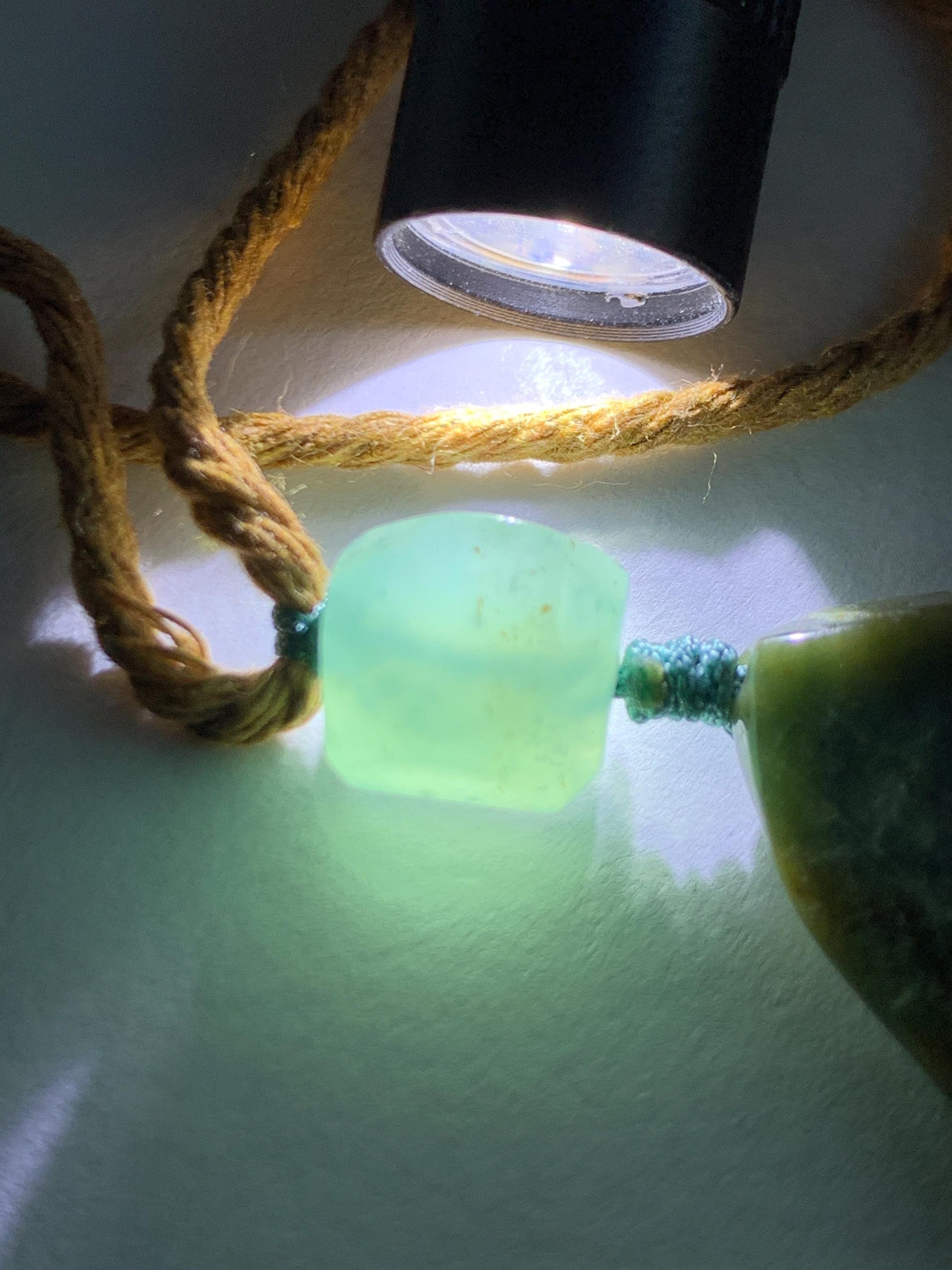 Natural Grade A Guatemalan Icy Dark Dusty Blue Jade Jadeite with Rind Carved Dragon Pendant Rope Necklace 26.5" 52g 天然危蓝翡翠龙破石皮壳料吊坠 PGL180L