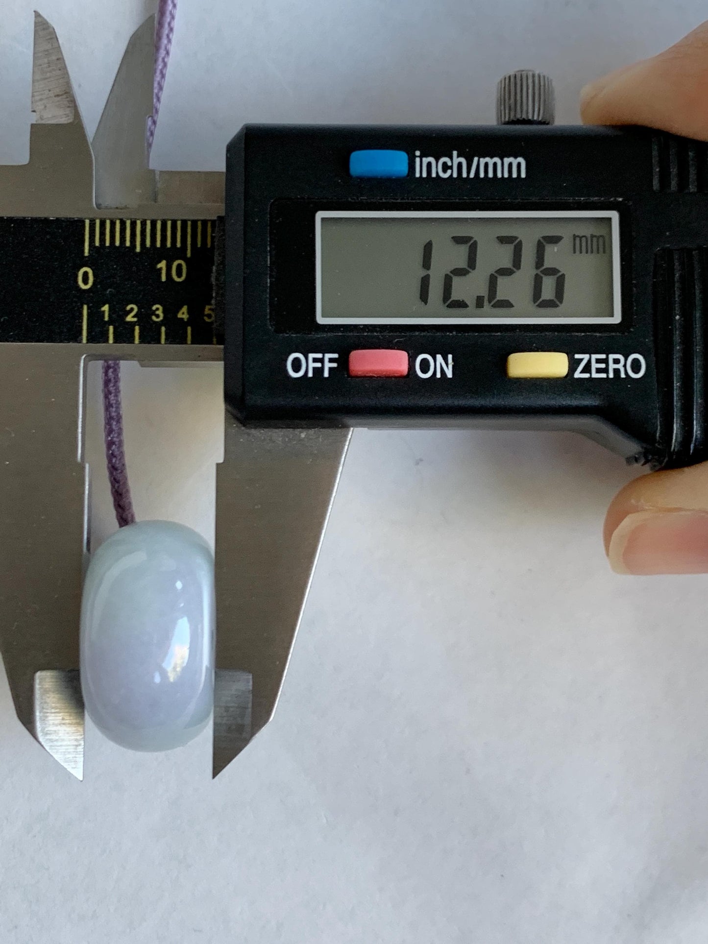 Natural Grade A Icy Translucent Pastel Purple Green Spring Color Jadeite Ping An Kou Donut Pendant Rope Necklace 25” 天然冰淡春彩翡翠平安扣吊坠项链 CHC203A