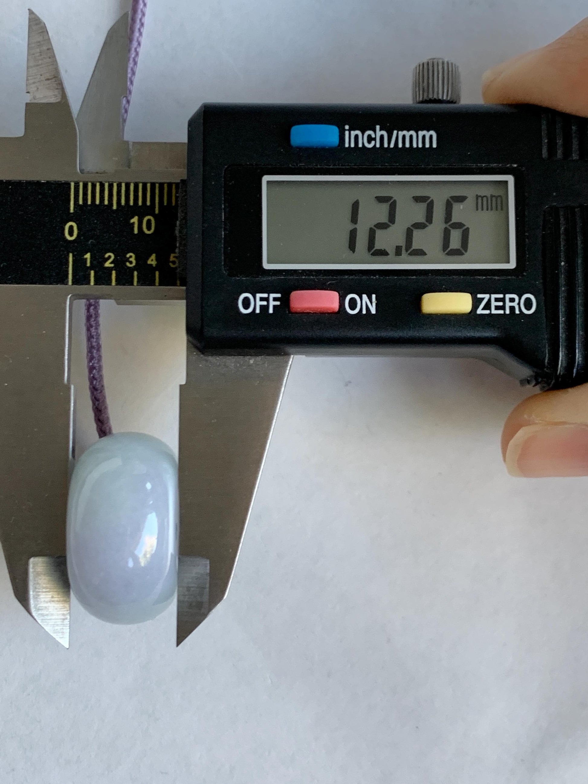 Natural Grade A Icy Translucent Pastel Purple Green Spring Color Jadeite Ping An Kou Donut Pendant Rope Necklace 25” 天然冰淡春彩翡翠平安扣吊坠项链 CHC203A