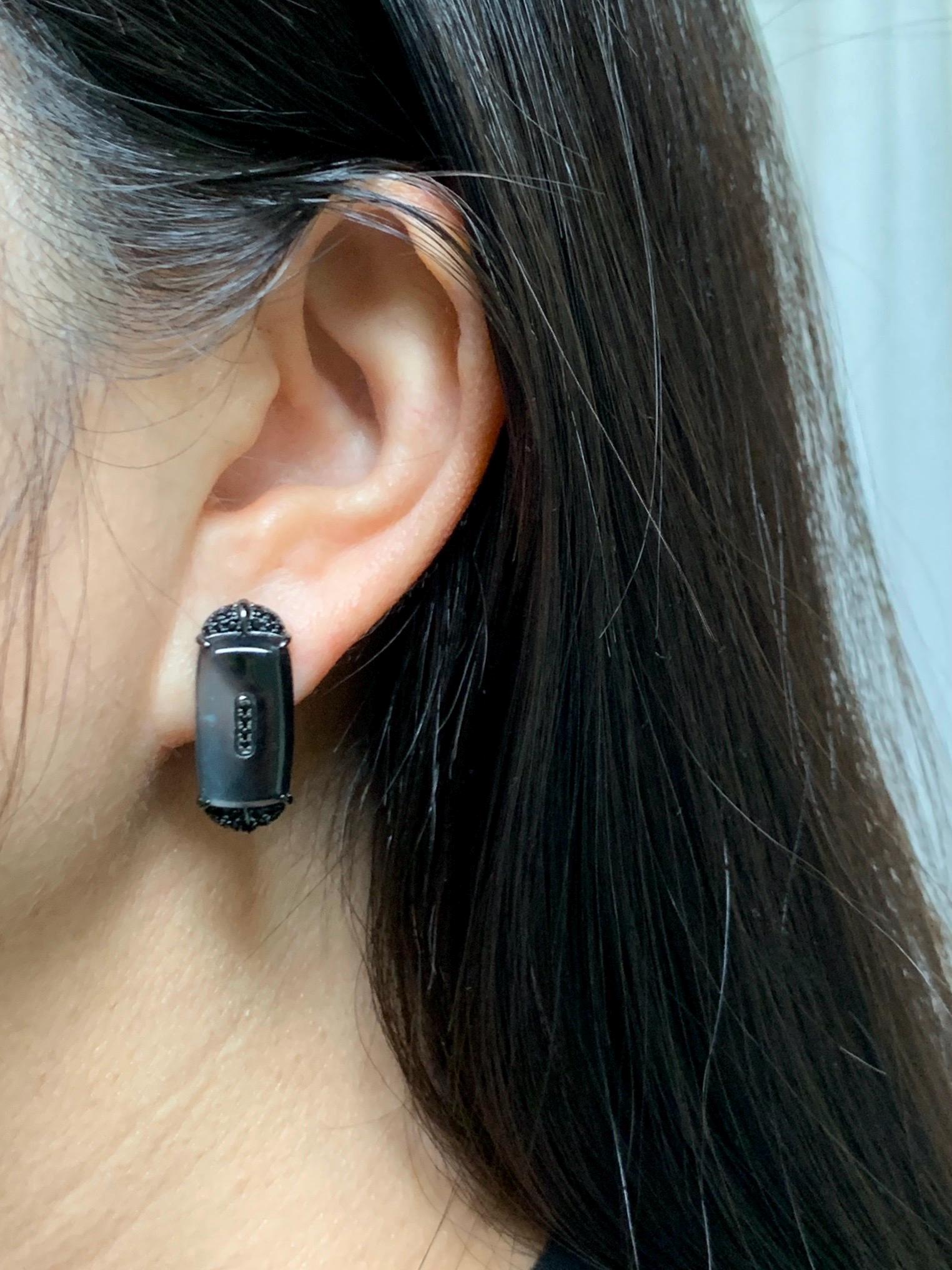 Certified Natural Grade A Guatemalan Icy Highly Translucent Wuji Jade Jadeite Earrings Omega Back Studs Sterling Silver 天然冰胶危乌鸡翡翠镶嵌耳环 273