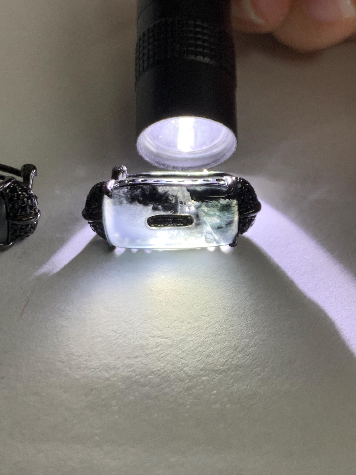 Certified Natural Grade A Guatemalan Icy Highly Translucent Wuji Jade Jadeite Earrings Omega Back Studs Sterling Silver 天然冰胶危乌鸡翡翠镶嵌耳环 273