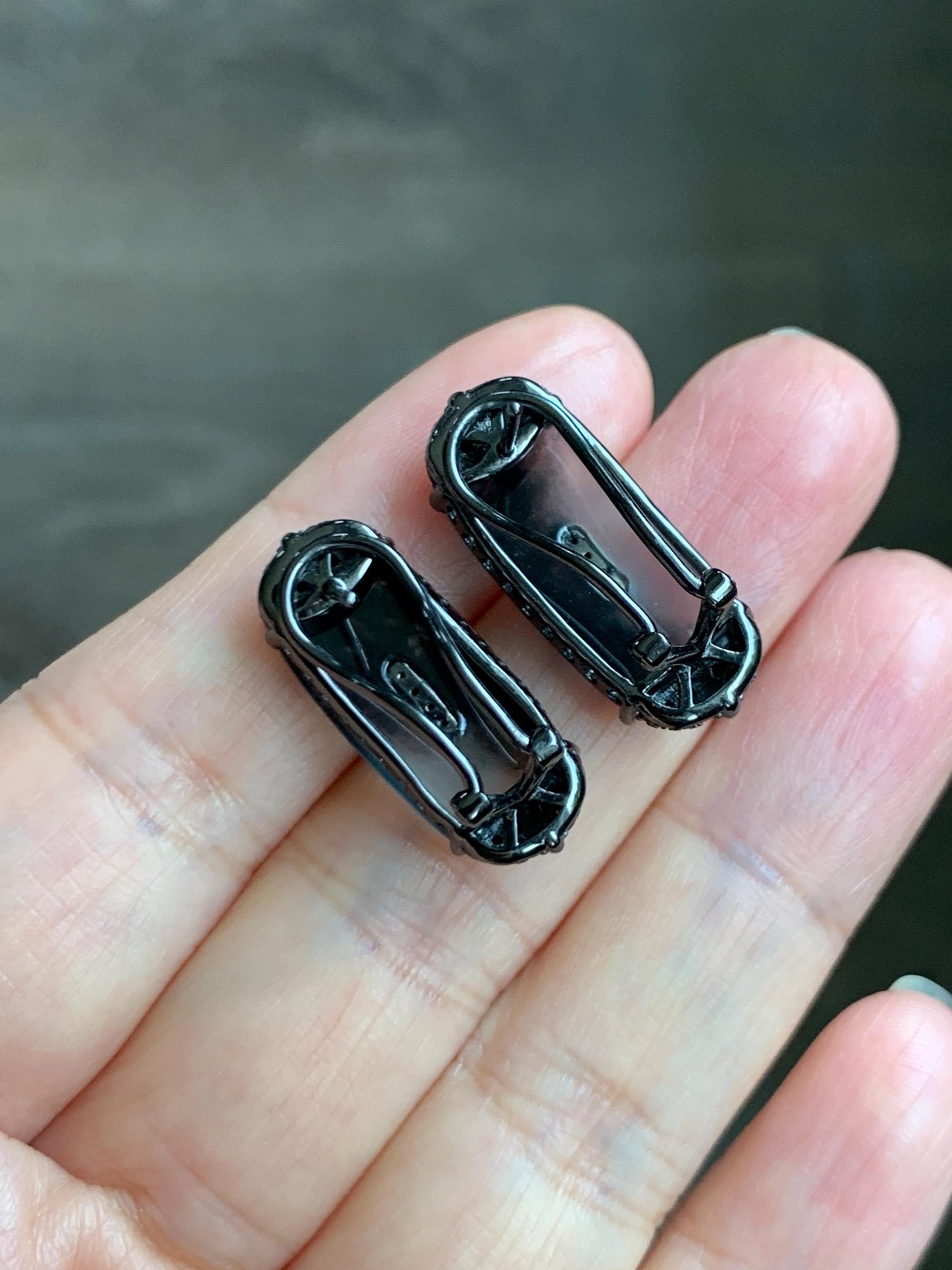 Certified Natural Grade A Guatemalan Icy Highly Translucent Wuji Jade Jadeite Earrings Omega Back Studs Sterling Silver 天然冰胶危乌鸡翡翠镶嵌耳环 273