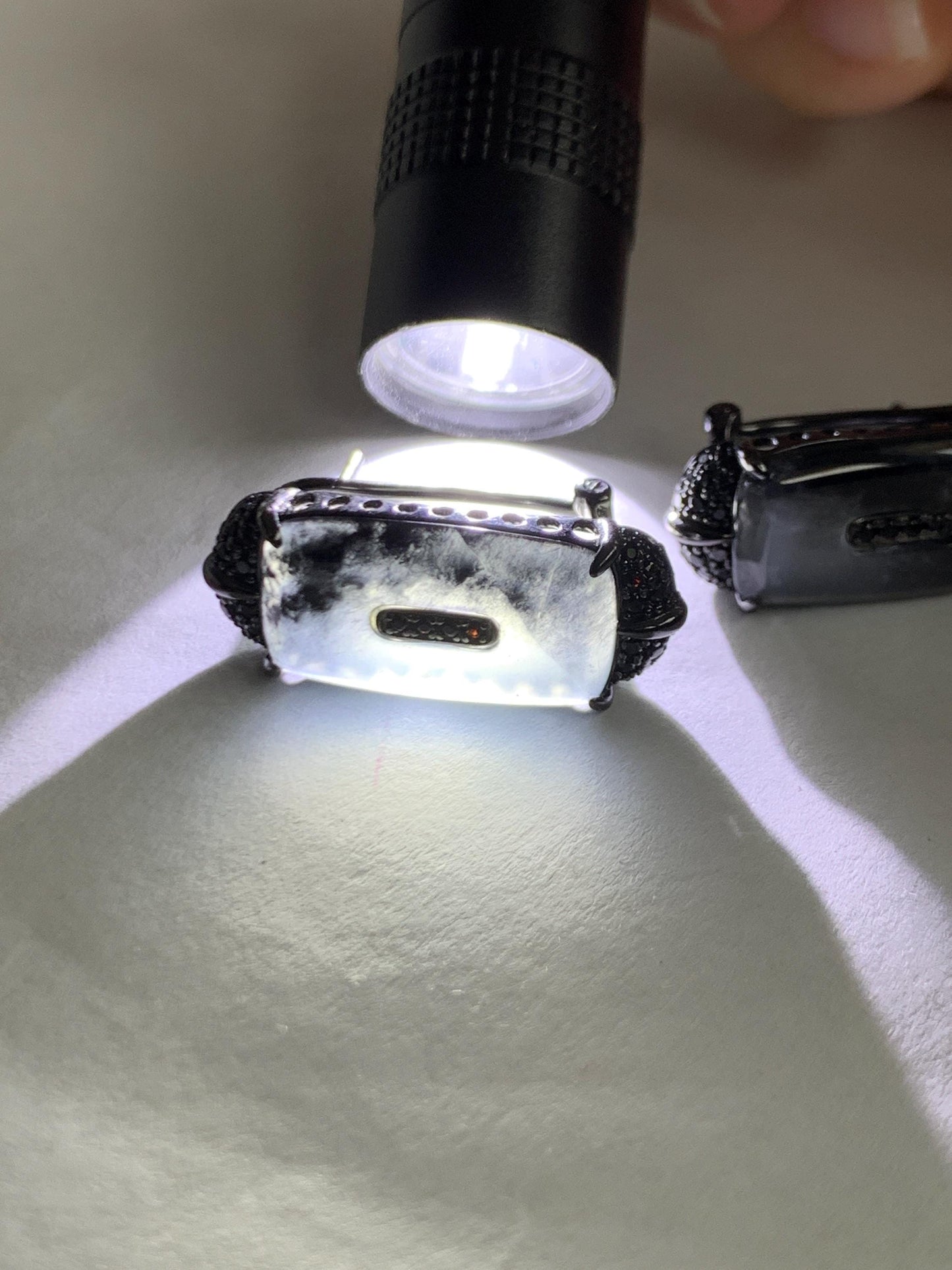 Certified Natural Grade A Guatemalan Icy Highly Translucent Wuji Jade Jadeite Earrings Omega Back Studs Sterling Silver 天然冰胶危乌鸡翡翠镶嵌耳环 273