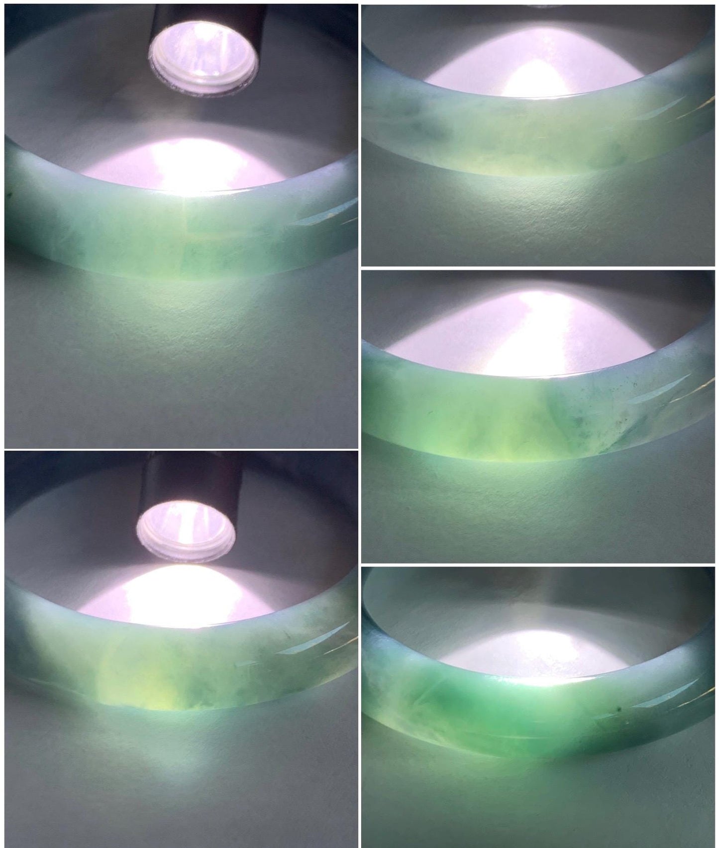 Certified Natural Grade A Guatemalan Icy Translucent Dark Blueberry Blue Jade Jadeite Wide Bangle Bracelet 55.9mm 6.9” 天然冰危蓝莓紫翡翠粗圆条手镯 285