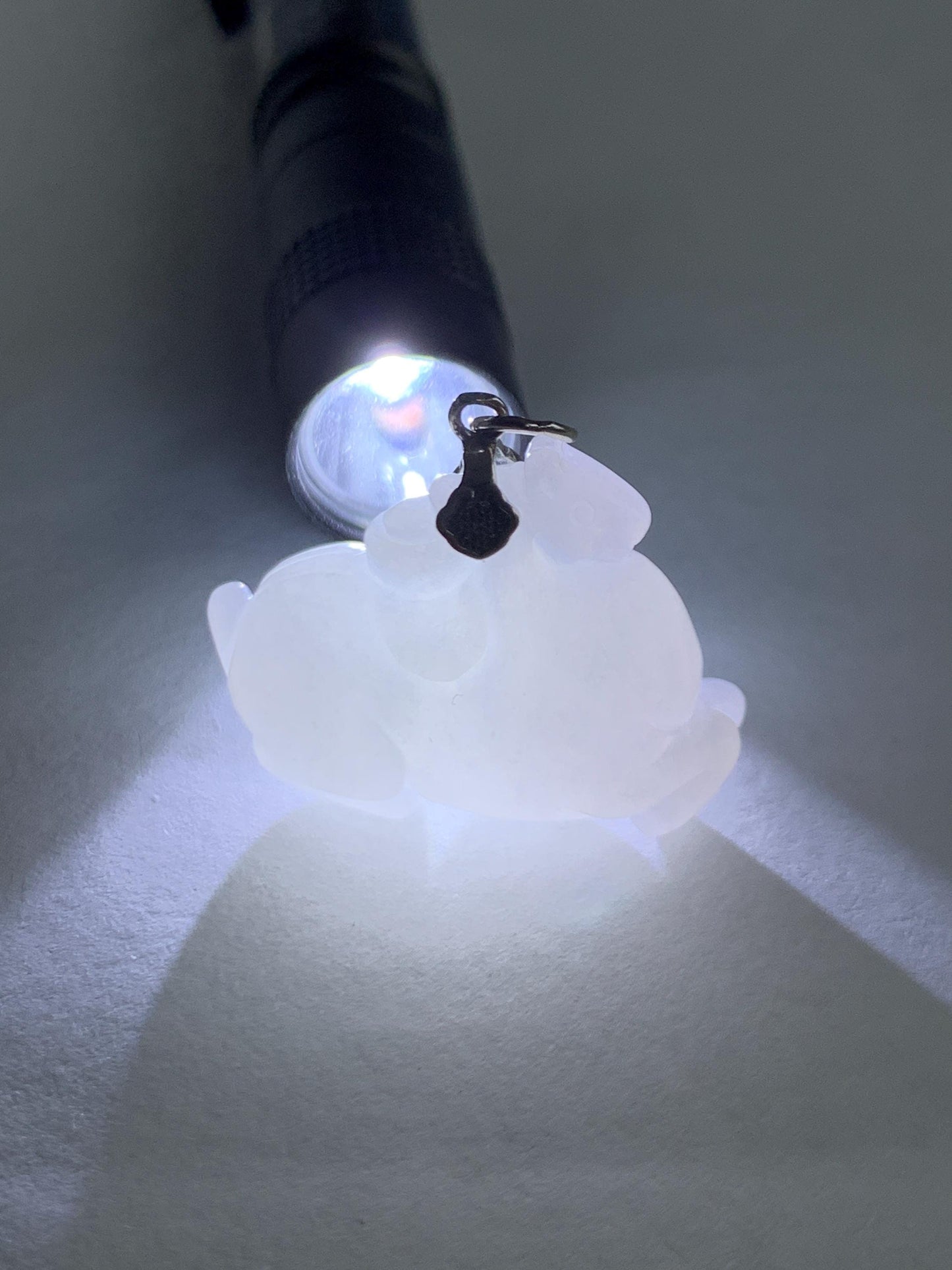 Natural Grade A Icy Translucent Gelatinous Icy White Jade Jadeite Carved Tang Horse Pendant Sterling Silver 10g 天然冰细糯淡紫底翡翠唐马银镶吊坠 TMZ160