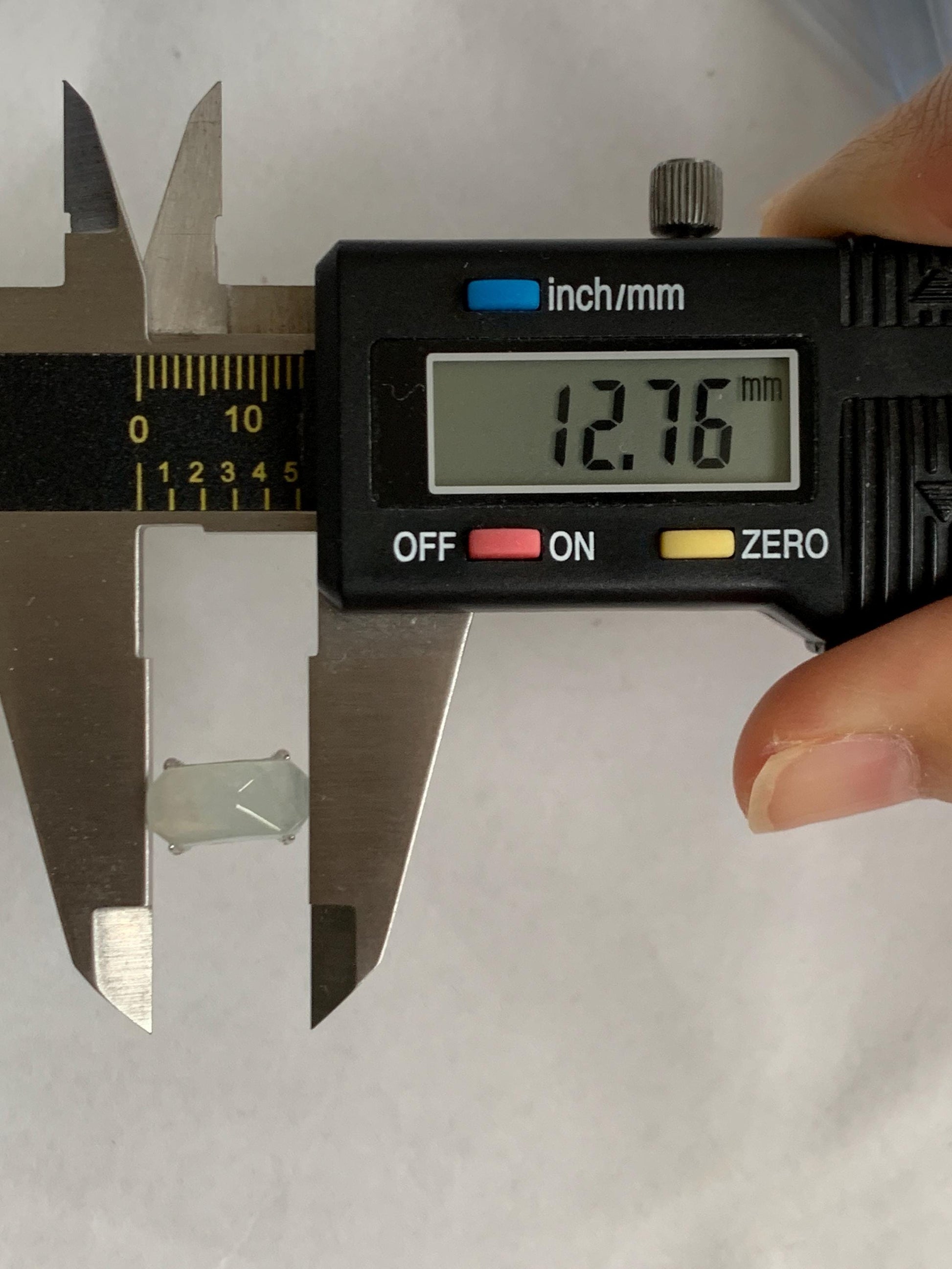 Natural Grade A Icy Translucent Gelatinous White Faceted Jade Jadeite Ring Sterling Silver Size 7 Adjustable 天然冰胶翡翠切割马鞍蛋面银镶戒指 QGA240