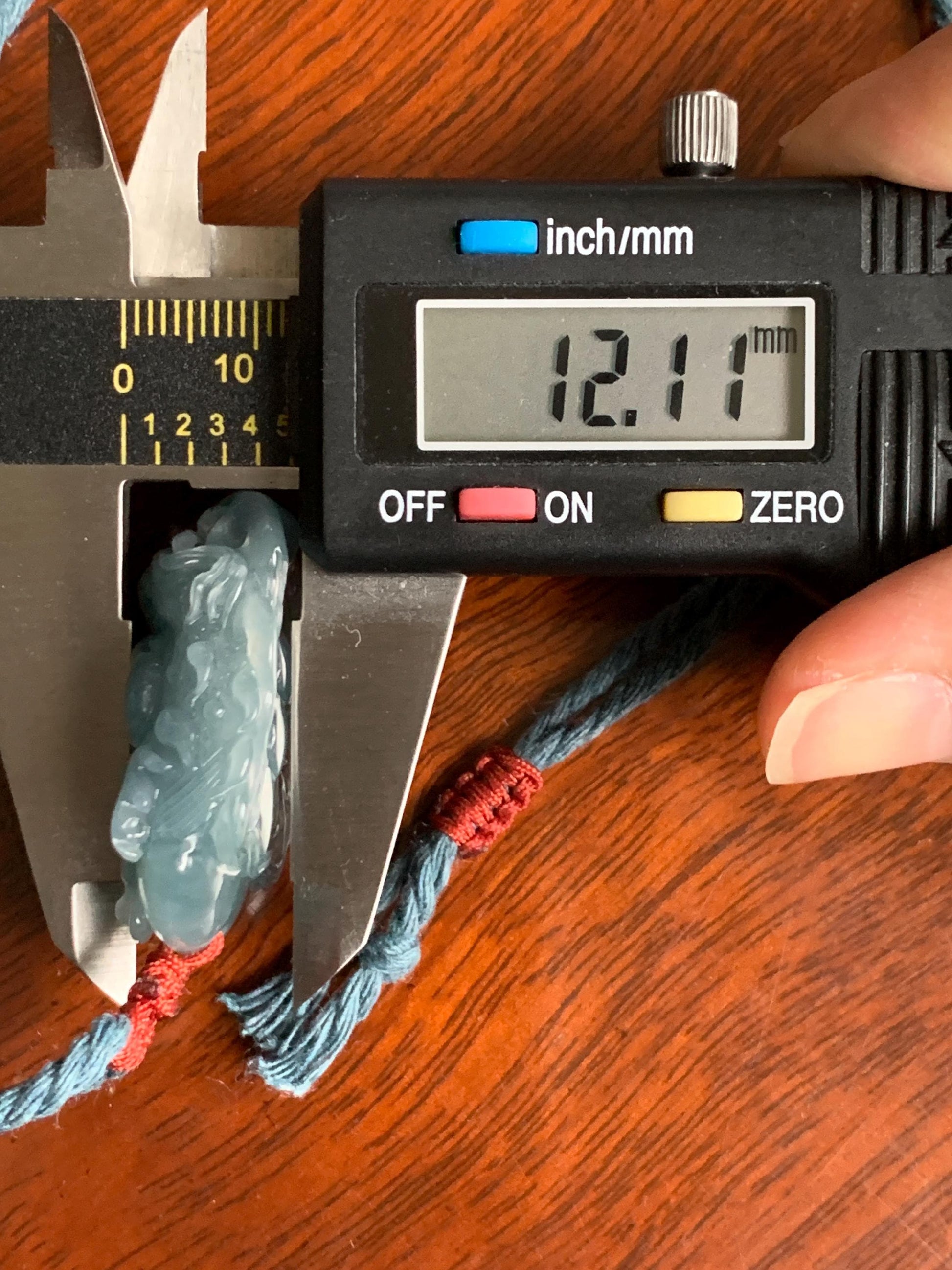 Natural Grade A Guatemalan Icy Translucent Dusty Blue Jade Jadeite Carved Dragon Wudao Pendant Rope Necklace 26" 19g 天然冰危蓝翡翠精工龙头吾道吊坠 WLL440R