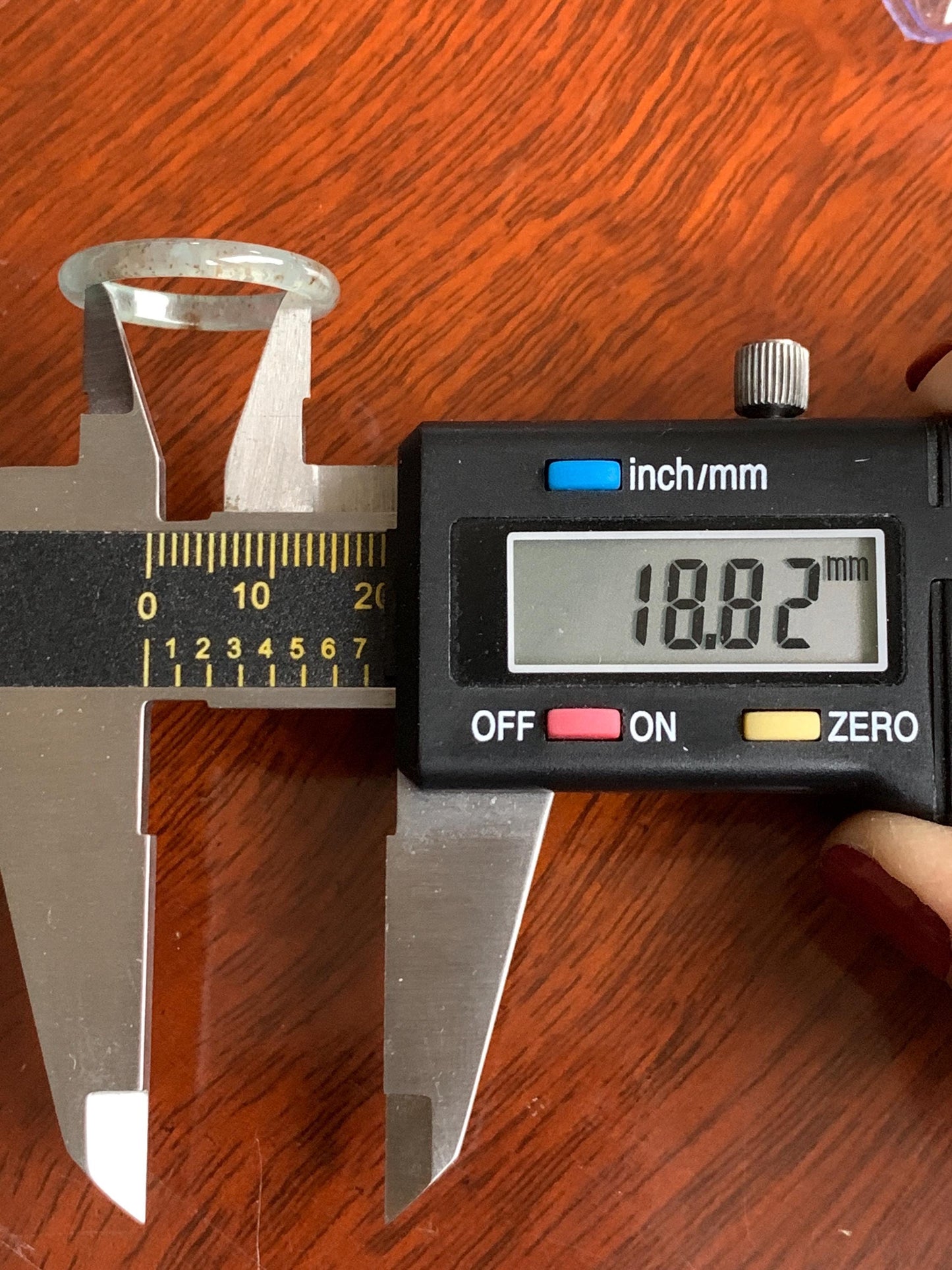 Natural Grade A Guatemalan Icy Highly Translucent Pastel Teal & Golden Marbled Jade Jadeite Band Ring Size 8.75 US 天然冰危起光晴底撒金翡翠戒圈 QSJ44C