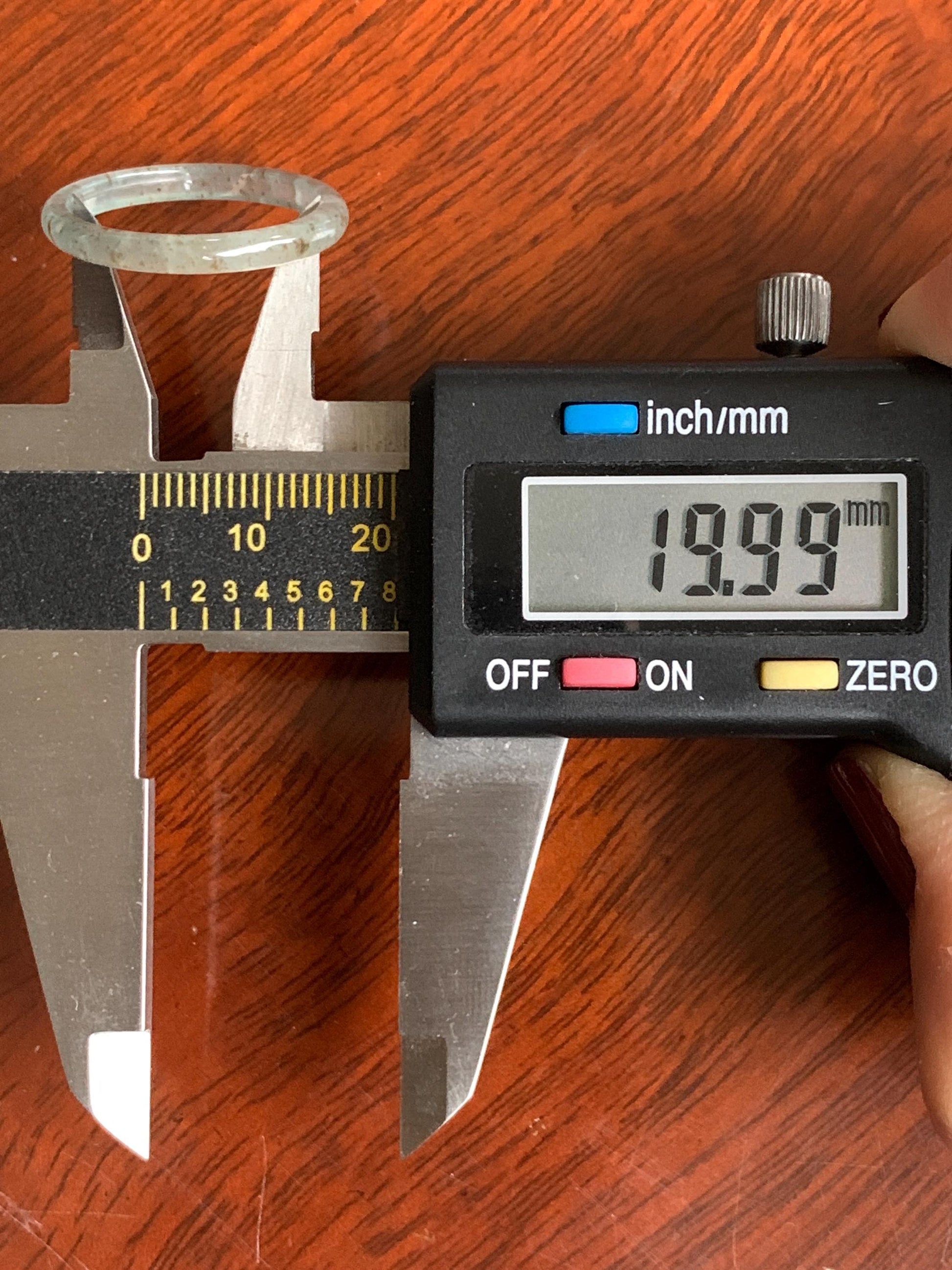 Natural Grade A Guatemalan Icy Highly Translucent Pastel Teal & Golden Marbled Jade Jadeite Band Ring Size 10.25 US 天然冰危起光晴底撒金翡翠戒圈 QSJ44E