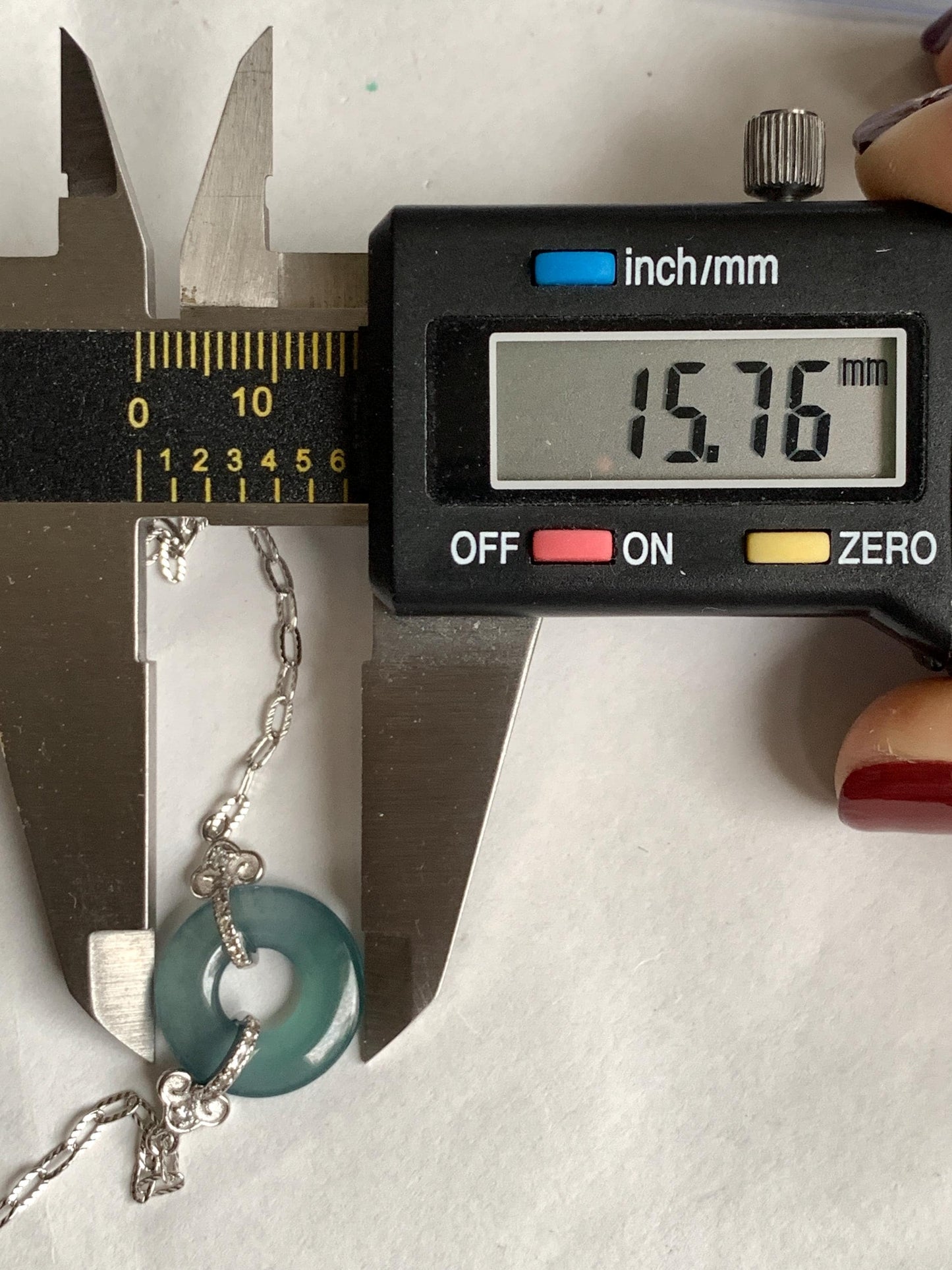Natural Grade A Guatemalan Icy Translucent Teal Blue Jade Jadeite Ping An Kou Donut Bracelet Sterling Silver 6.25”-7.25” 天然冰危蓝翡翠平安扣手链WSL160B