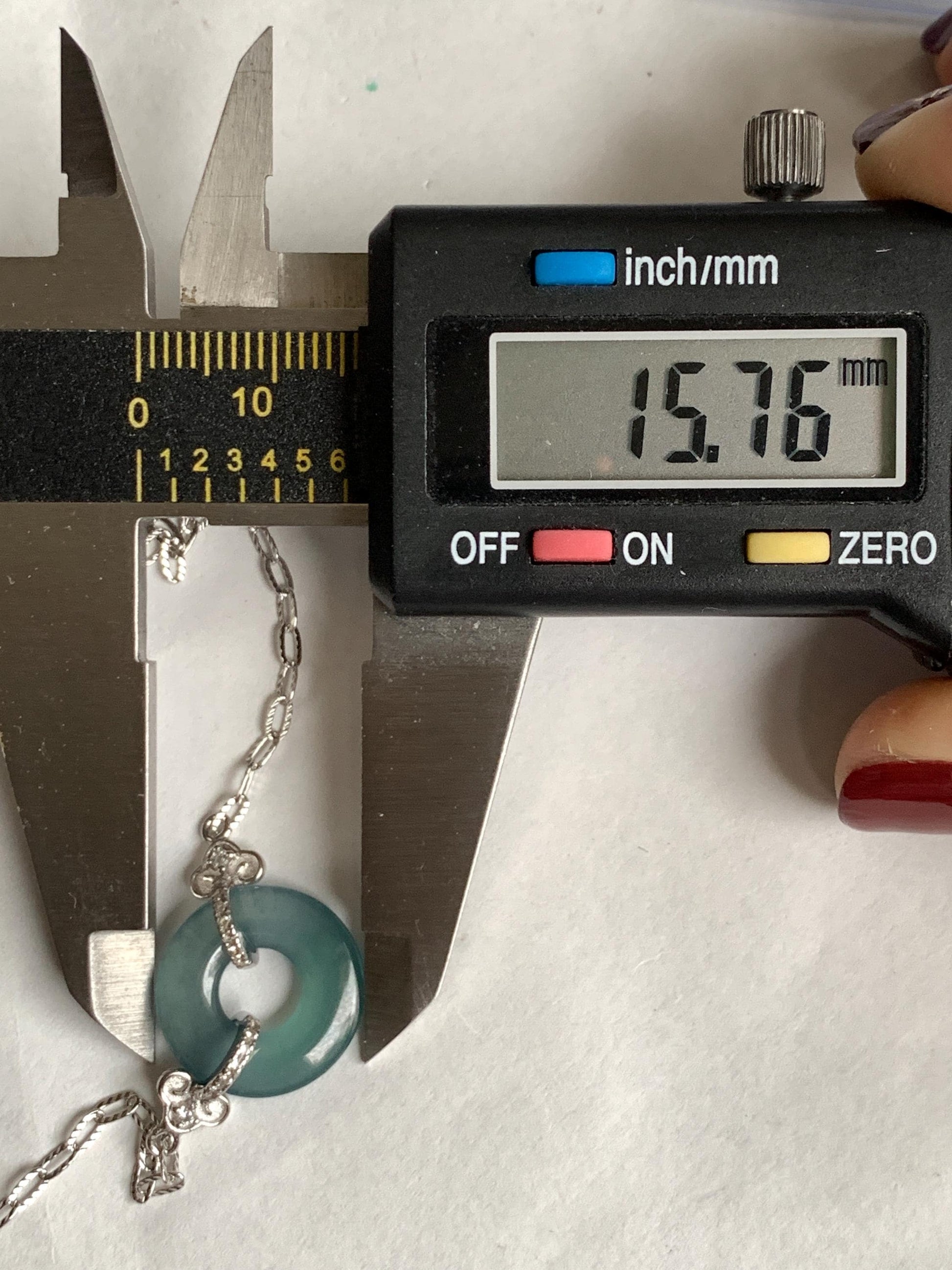 Natural Grade A Guatemalan Icy Translucent Teal Blue Jade Jadeite Ping An Kou Donut Bracelet Sterling Silver 6.25”-7.25” 天然冰危蓝翡翠平安扣手链WSL160B