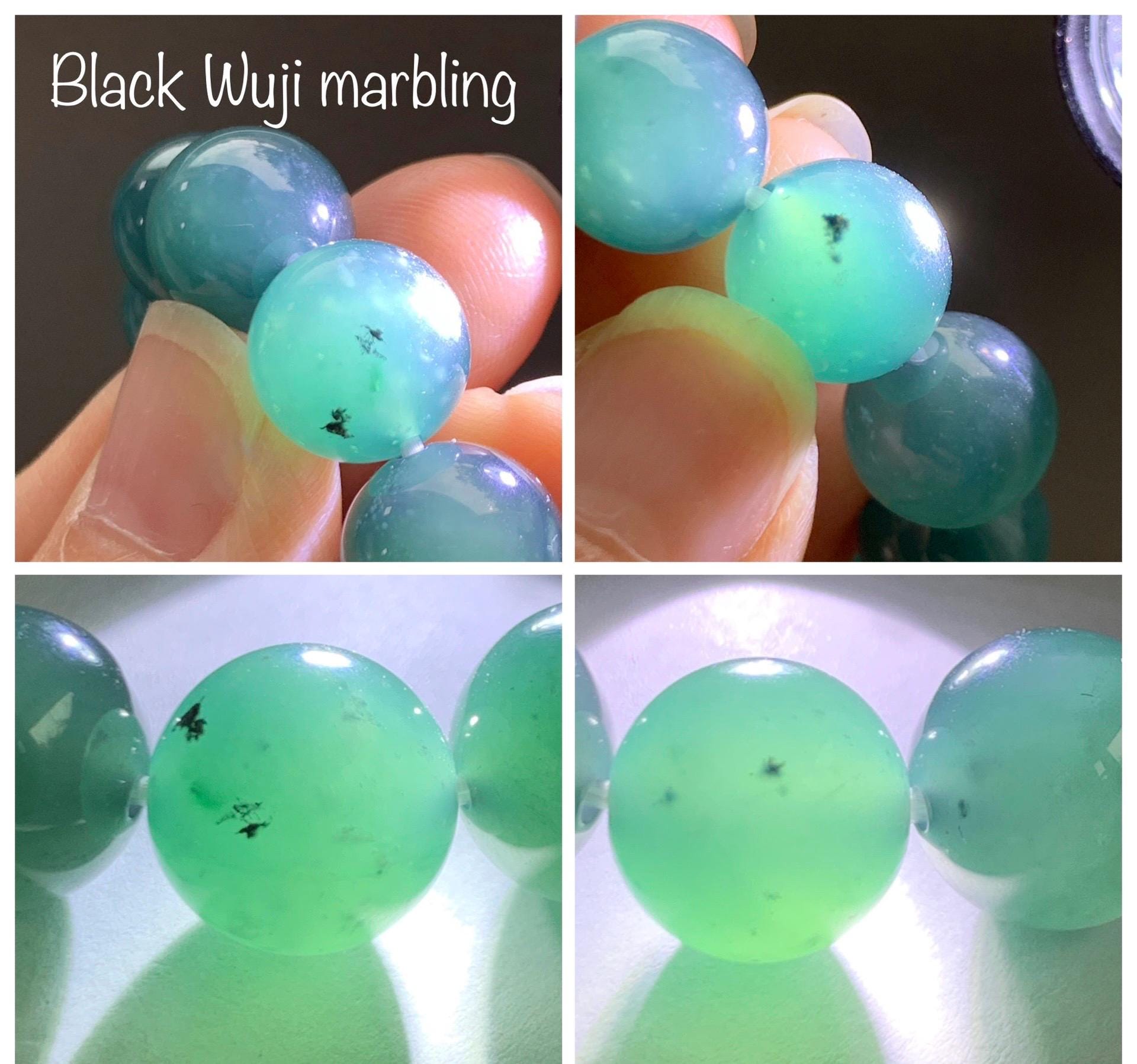 Natural Grade A Guatemalan Icy Translucent Dark Teal Green Jade Jadeite Large Beads Beaded Bracelet 11.9mm 7.5” 49g 天然冰危深蓝绿翡翠圆珠手串 SWL498B