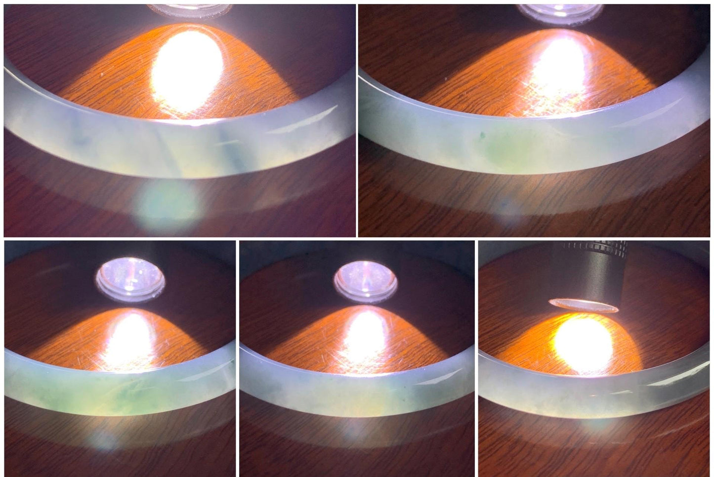 Certified Natural Grade A Guatemalan Icy Translucent Dusty Blue Marbled Jade Jadeite Bangle Bracelet 58.53mm 7.23” 30.3g 天然冰危蓝飘花翡翠圆条手镯 726