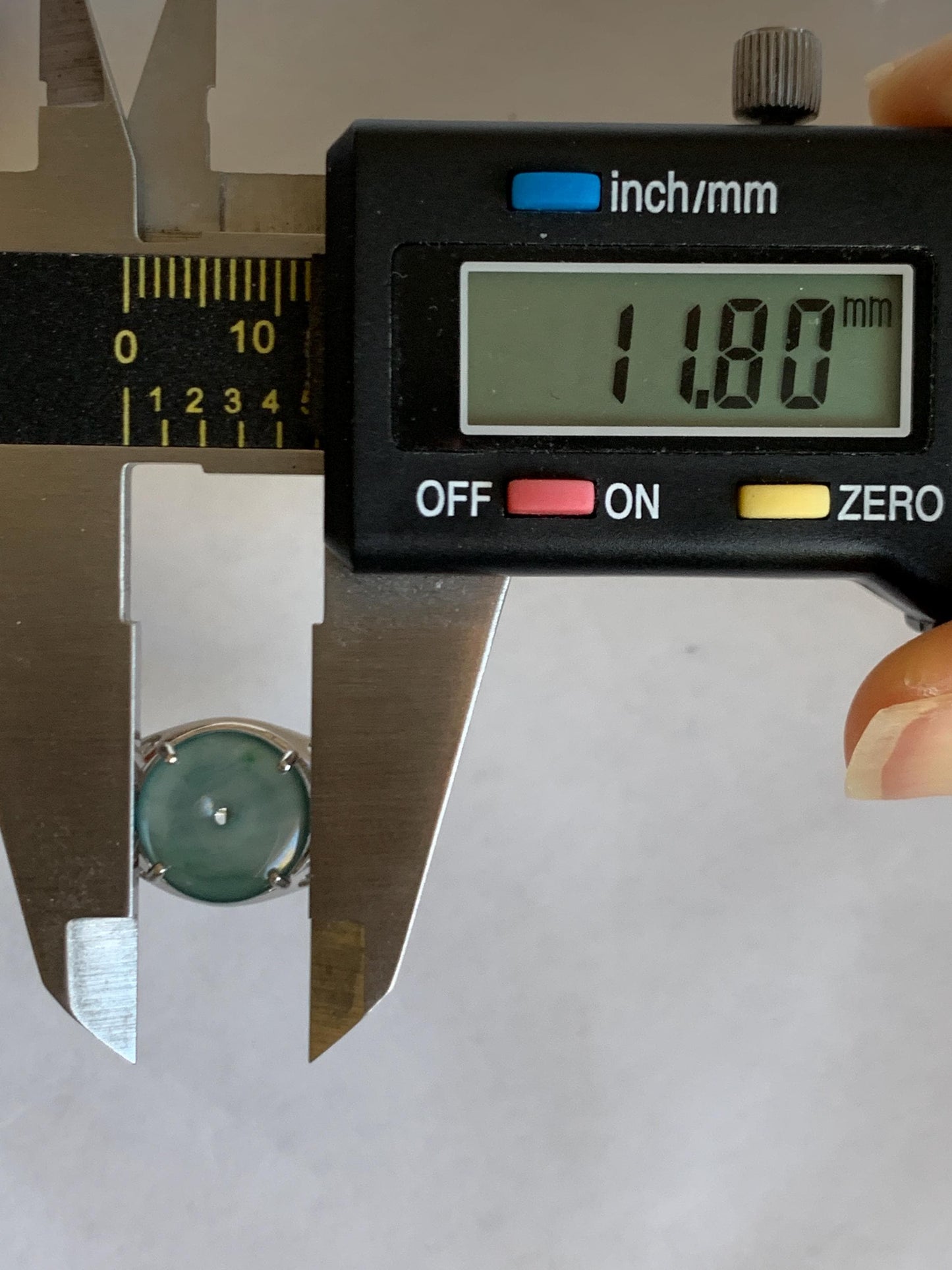 Natural Type A Guatemalan Icy Translucent Teal Blue Jade Jadeite Donut Ping An Kou Ring Sterling Silver Size Adjustable 天然冰危蓝翡翠平安扣戒指MAPK270A