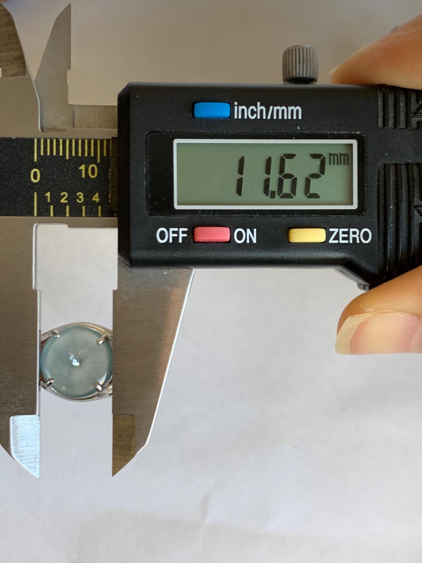 Natural Type A Guatemalan Icy Translucent Blue Jade Jadeite Donut Ping An Kou Ring Sterling Silver Size Adjustable 天然冰危蓝翡翠平安扣戒指MAPK270B