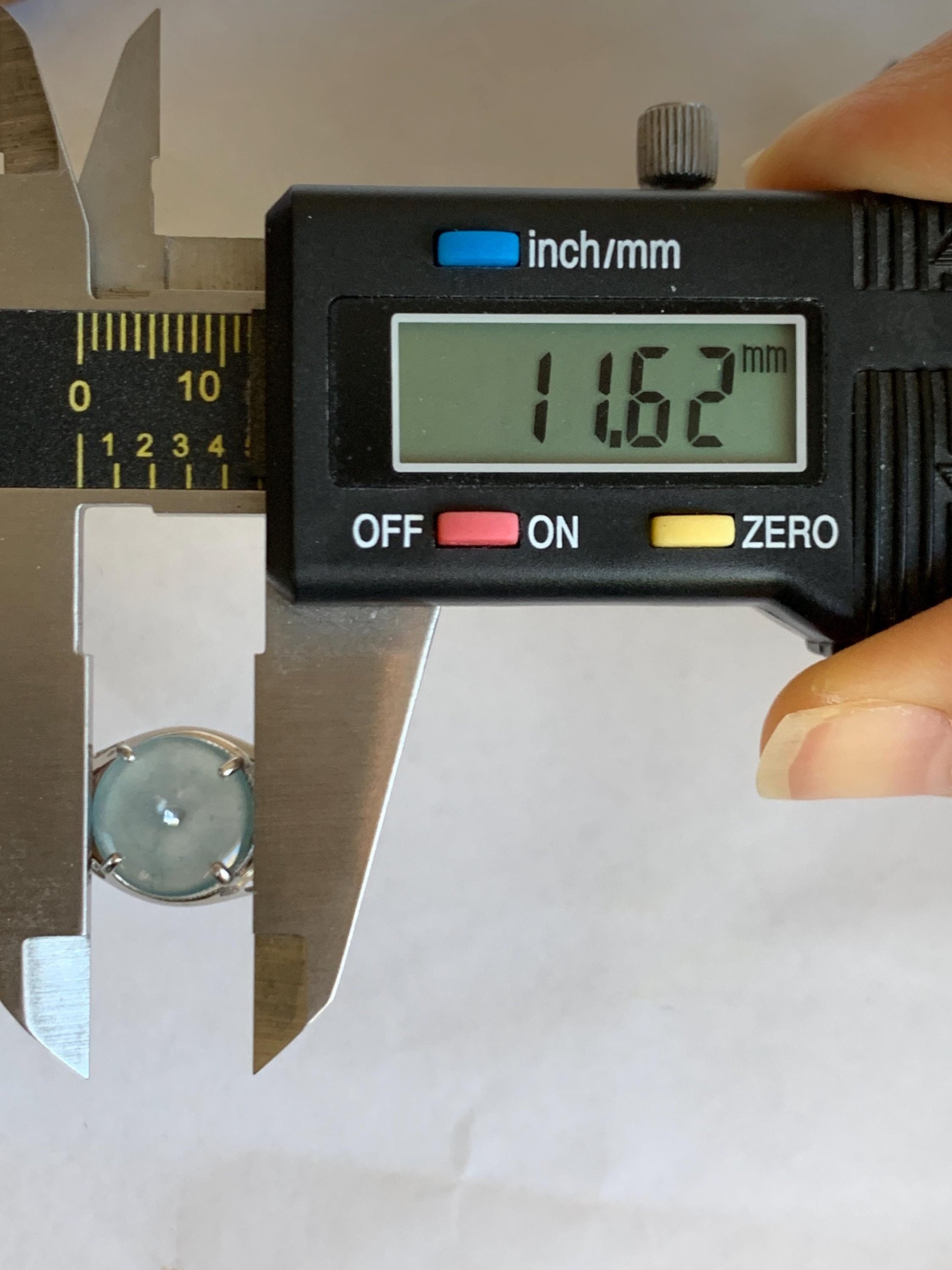 Natural Type A Guatemalan Icy Translucent Blue Jade Jadeite Donut Ping An Kou Ring Sterling Silver Size Adjustable 天然冰危蓝翡翠平安扣戒指MAPK270B