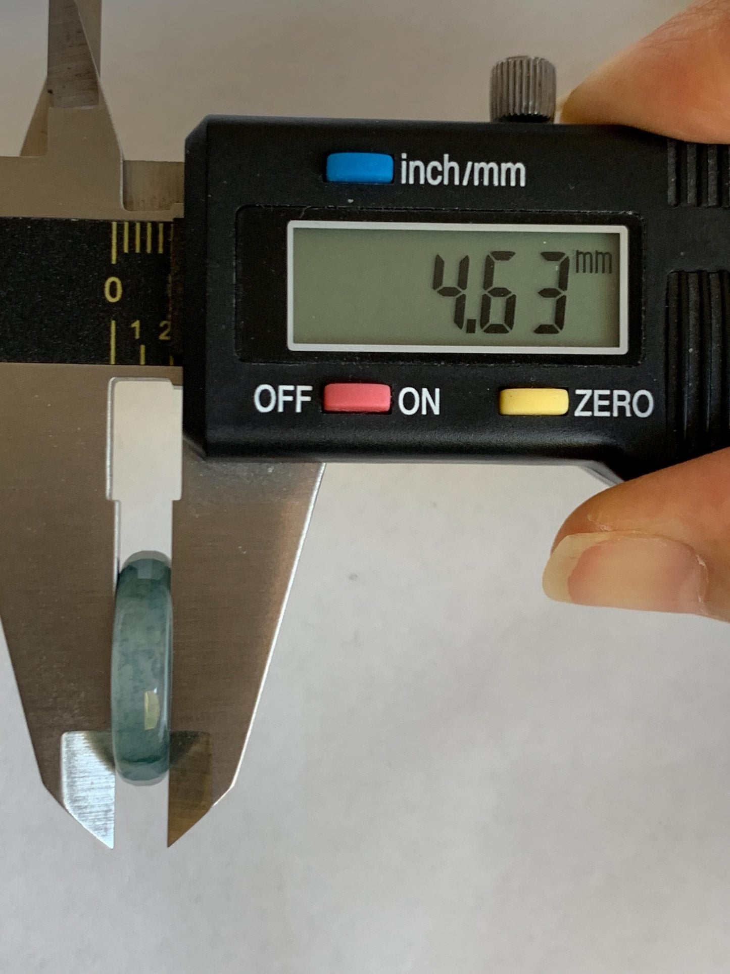 Natural Grade A Guatemalan Icy Highly Translucent Teal Blue Green Marbled Jade Jadeite Faceted Band Ring Size 6.5 US 天然冰危蓝飘花翡翠切割面戒圈 WLQ220C