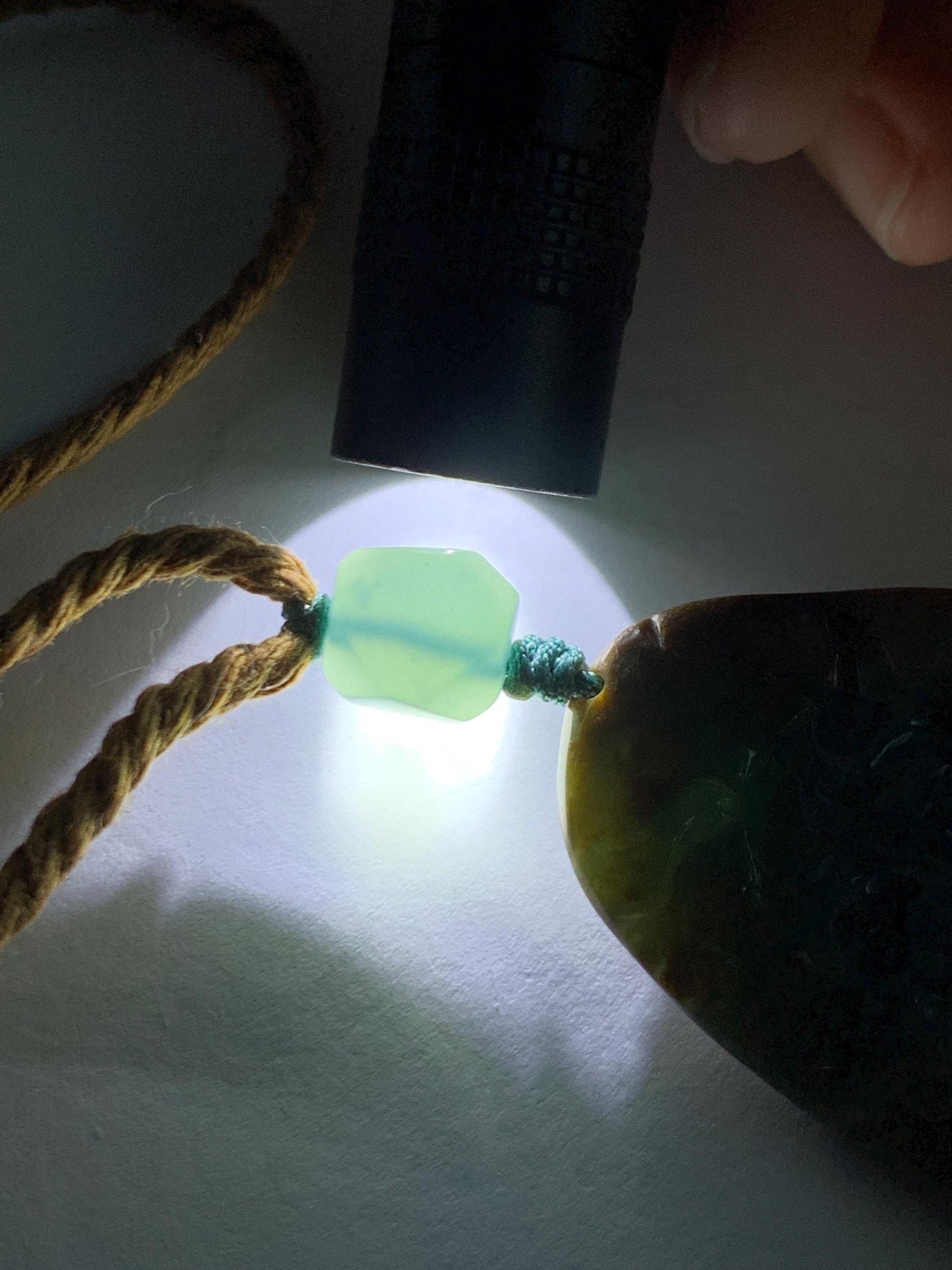 Natural Grade A Guatemalan Icy Dark Teal Blue Jade Jadeite with Brown Rind Carved Dragon Pendant Rope Necklace 26.5" 天然危蓝翡翠龙破石皮壳料吊坠PGL180H