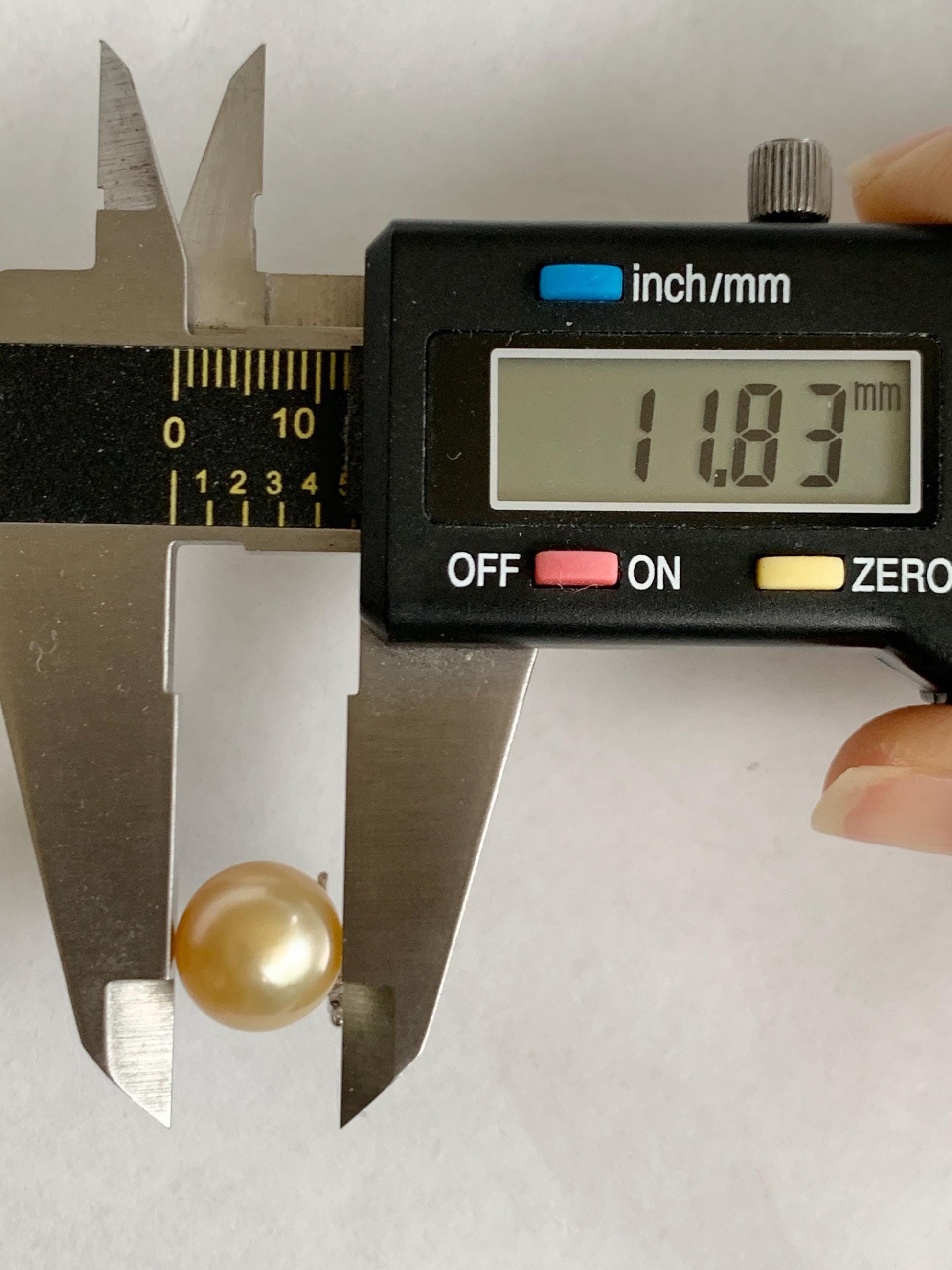 Natural Genuine Golden South Sea Pearl Gourd Hulu Pendant Solid Sterling Silver 11.8mm 4g 天然南洋金珠葫芦吊坠 GSC561B