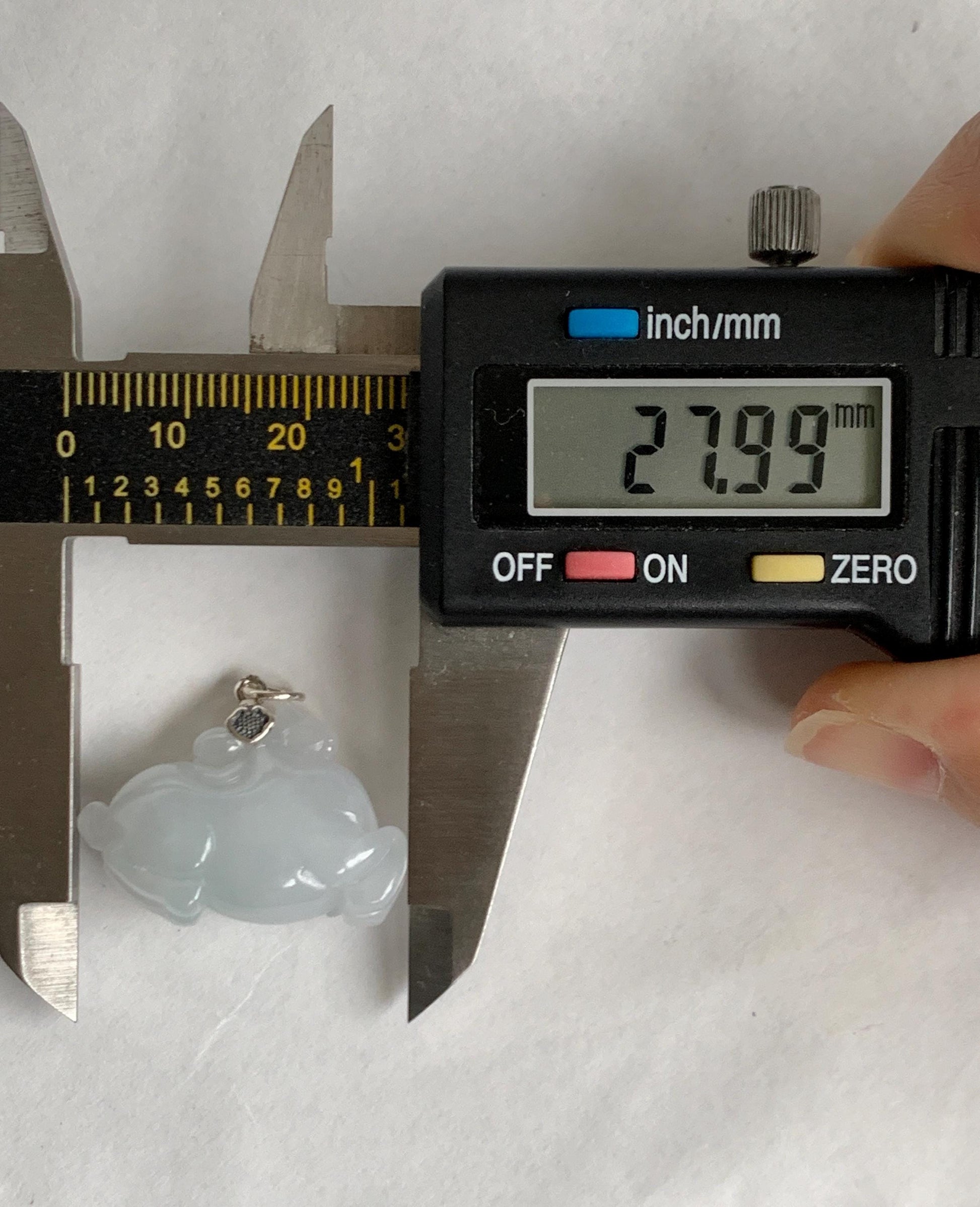 Natural Grade A Icy Translucent Gelatinous Icy White Jade Jadeite Carved Tang Horse Pendant Sterling Silver 9g 天然冰细糯淡蓝底翡翠唐马银镶吊坠 TMQ160