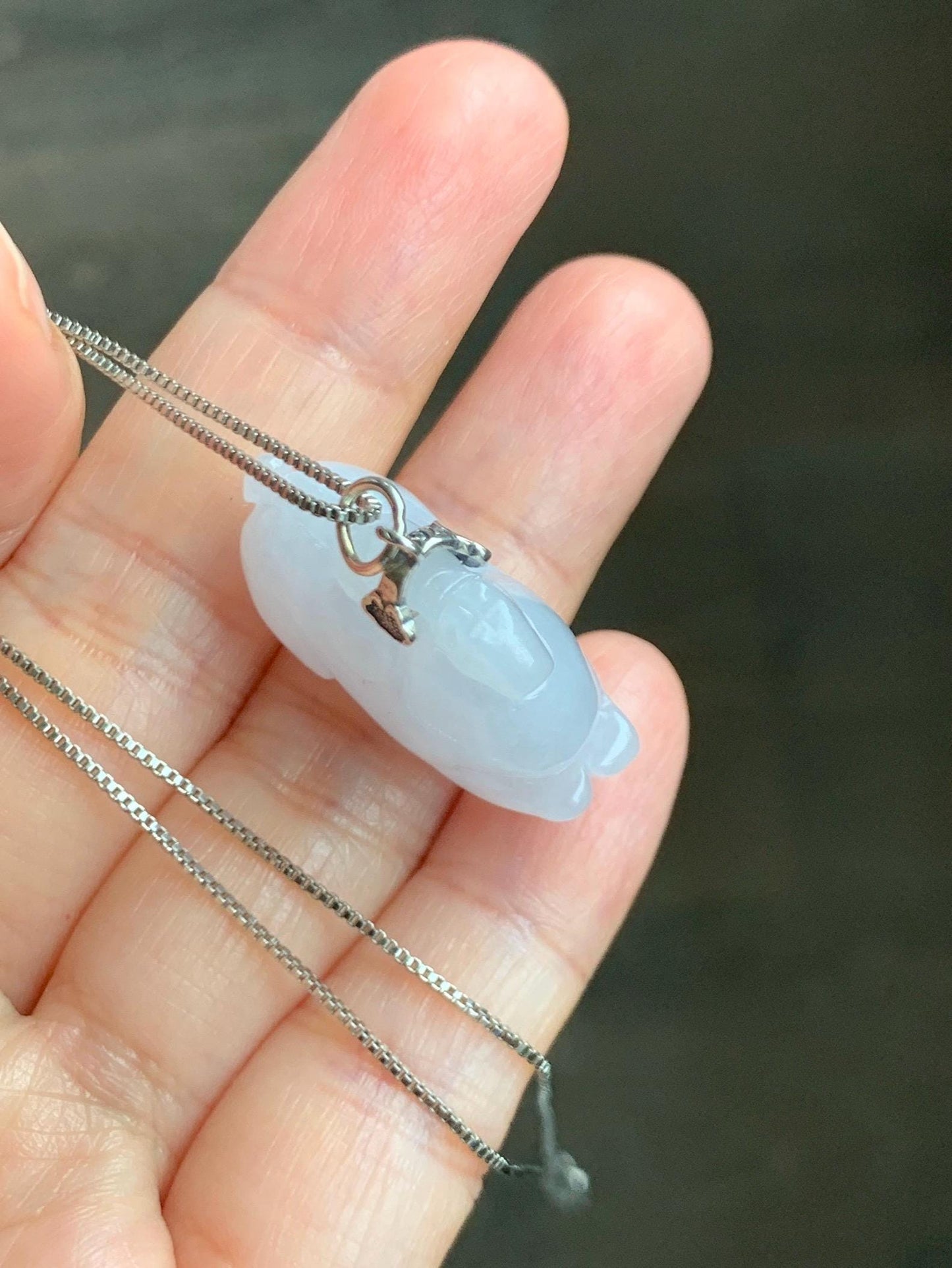 Natural Grade A Icy Translucent Gelatinous Icy White Jade Jadeite Carved Tang Horse Pendant Sterling Silver 10g 天然冰细糯淡紫底翡翠唐马银镶吊坠 TMZ160