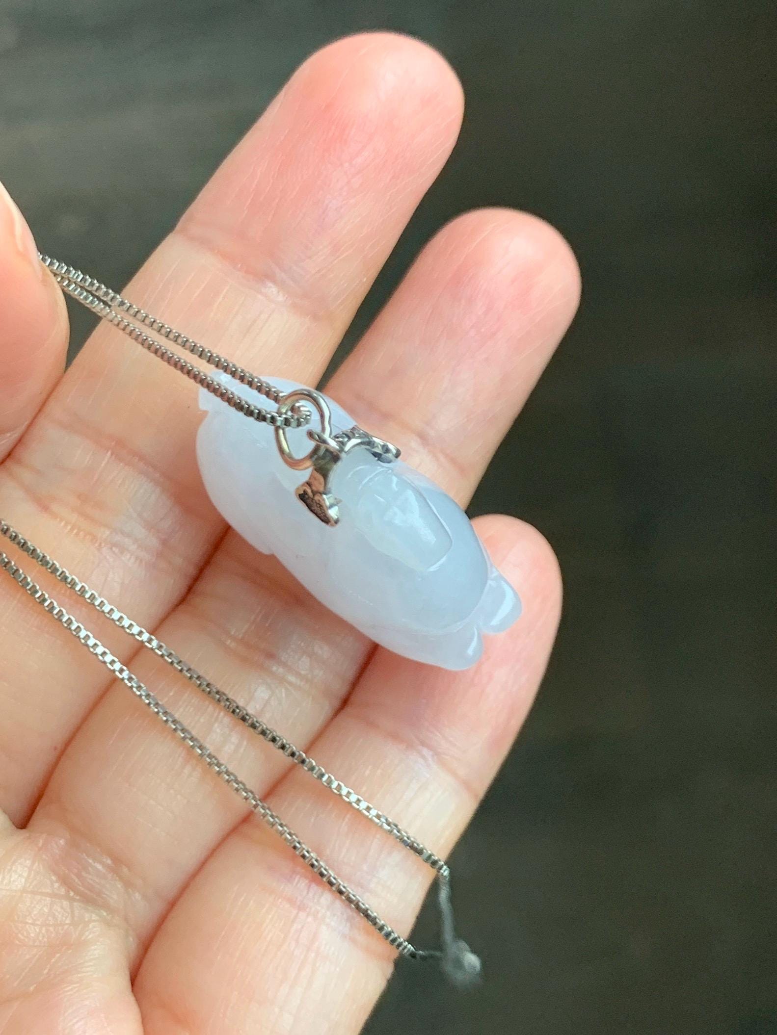 Natural Grade A Icy Translucent Gelatinous Icy White Jade Jadeite Carved Tang Horse Pendant Sterling Silver 10g 天然冰细糯淡紫底翡翠唐马银镶吊坠 TMZ160