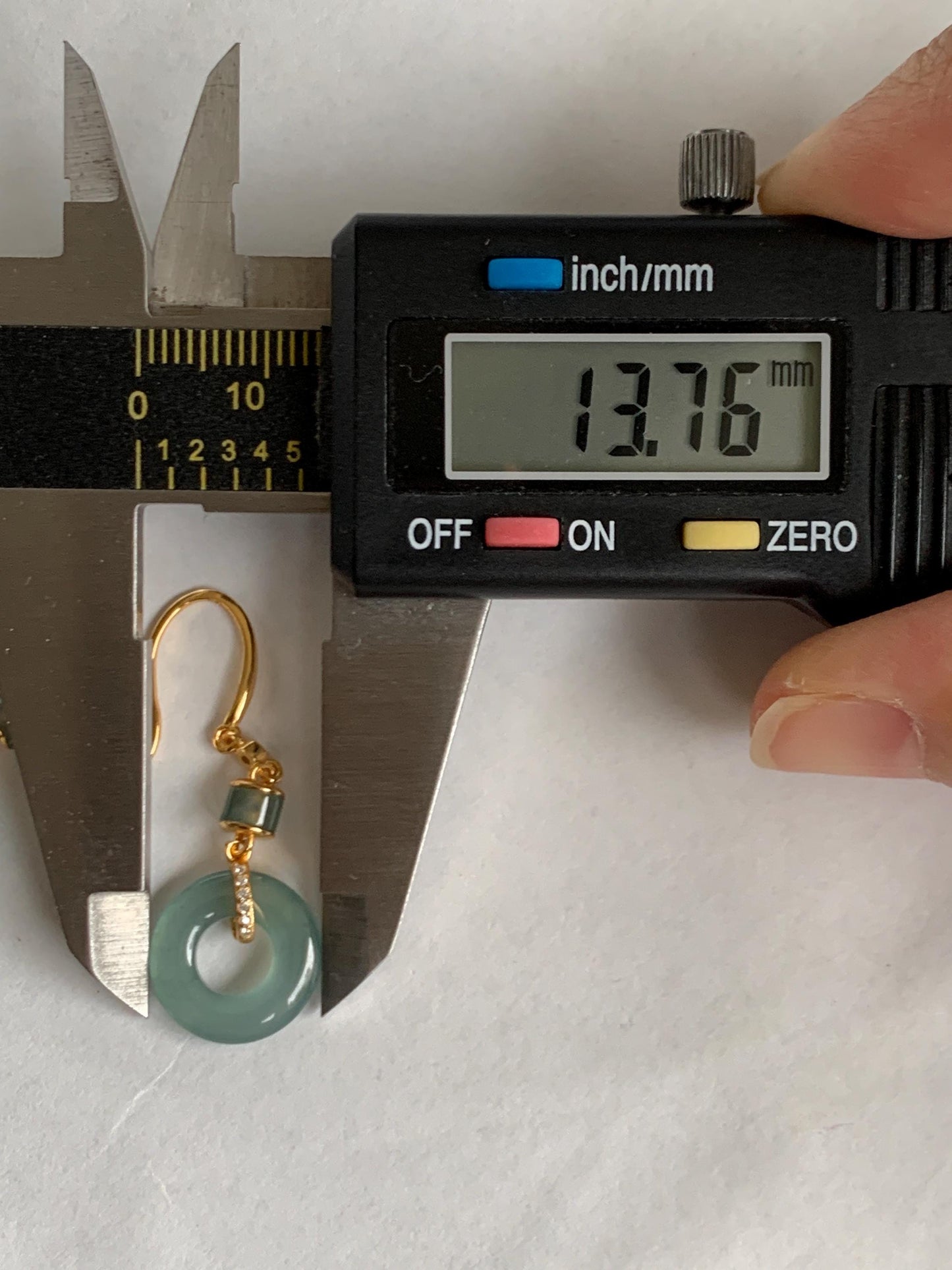Natural Grade A Guatemalan Icy Highly Translucent Teal Green Jade Jadeite Ping An Kou Donut Earrings Sterling Silver 天然冰危浅蓝绿翡翠平安扣耳钩 PAD220A