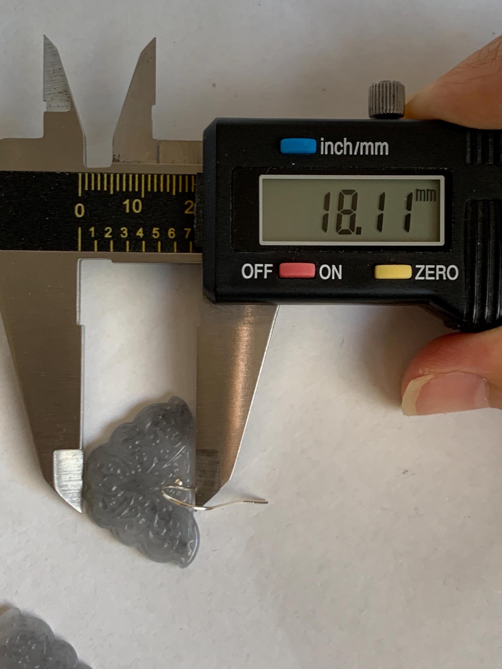 Natural Grade A Icy Translucent Light Gray Wuji Jade Jadeite Butterfly Dangle Earrings Openwork Engraved Sterling Silver 天然冰乌鸡翡翠仿古雕蝴蝶银耳钩 WJD