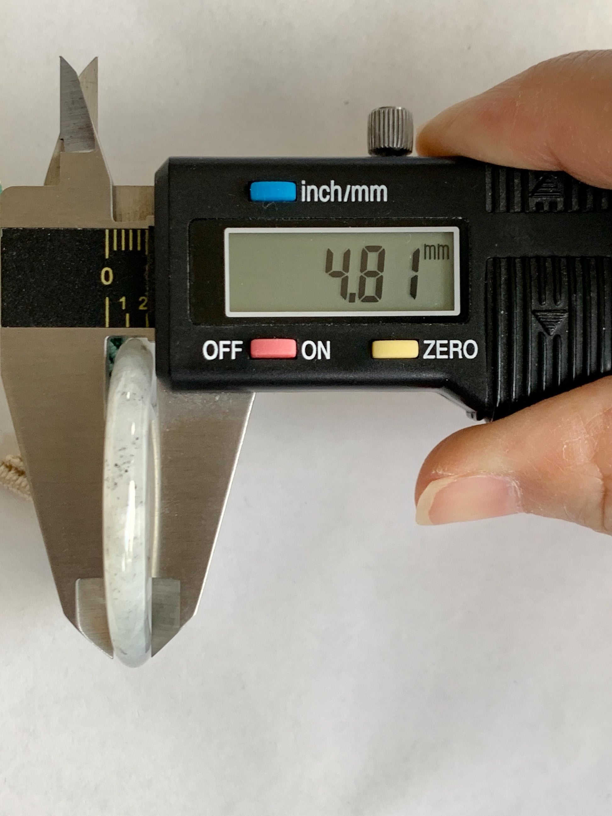 Natural Grade A Icy Highly Translucent Light Wuji Jade Jadeite Mother-Child Ping An Kou Donut Pendant Rope Necklace 26” 天然冰胶乌鸡翡翠子母扣吊坠WJZM230