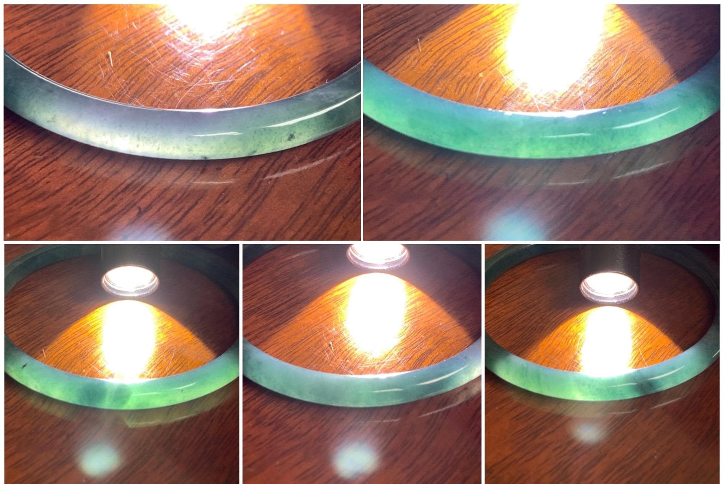 Certified Natural Grade A Guatemalan Icy Translucent Dark Teal Blue Jade Jadeite Slim Bangle 58.68mm 7.25” 16.6g 天然冰胶危深蓝绿翡翠细圆条手镯 729