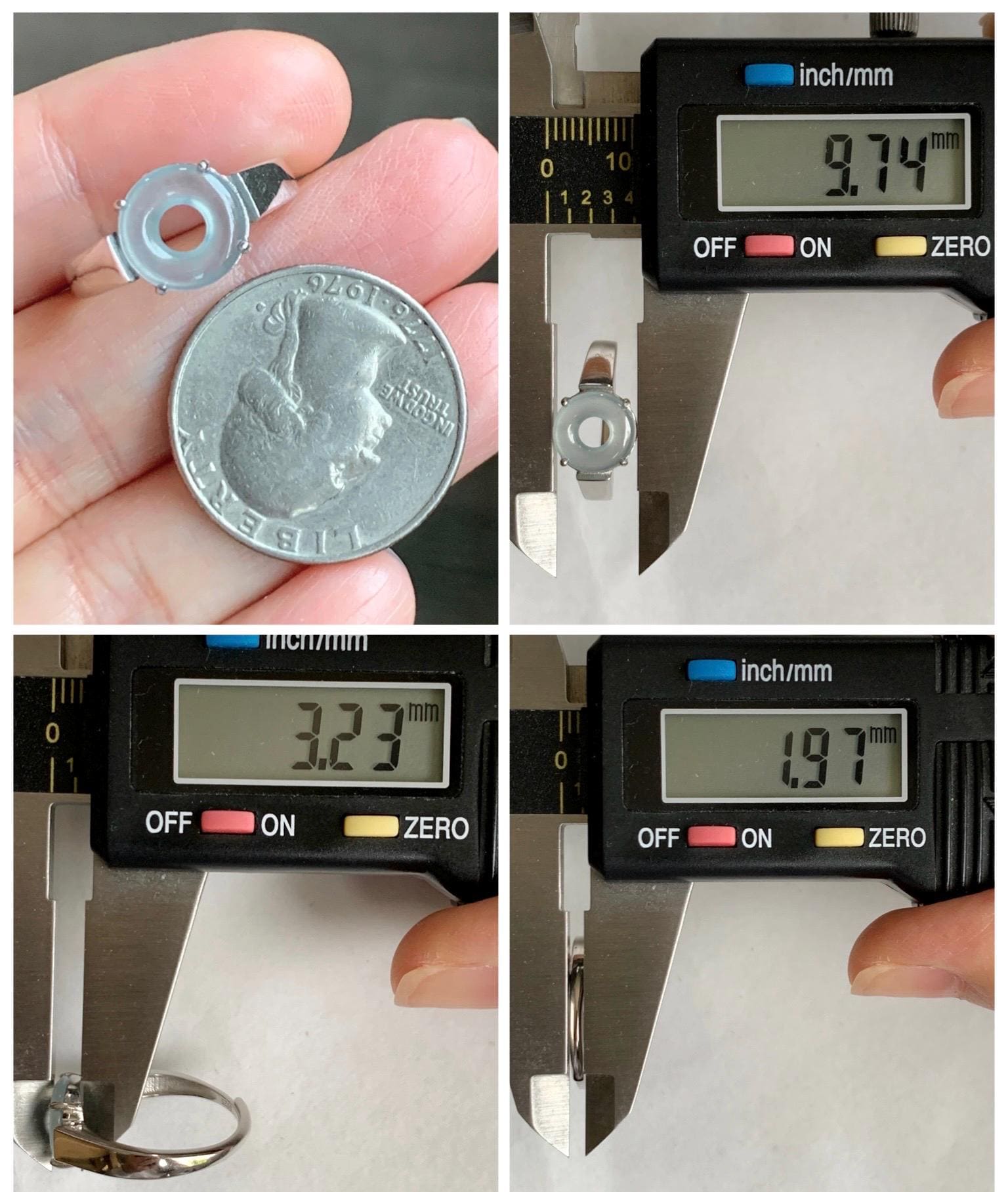 Natural Type A Guatemalan Icy Translucent Pastel Blue Jade Jadeite Donut Ping An Kou Ring Sterling Silver Size Adjustable 天然冰危浅蓝翡翠平安扣戒指OZJ66