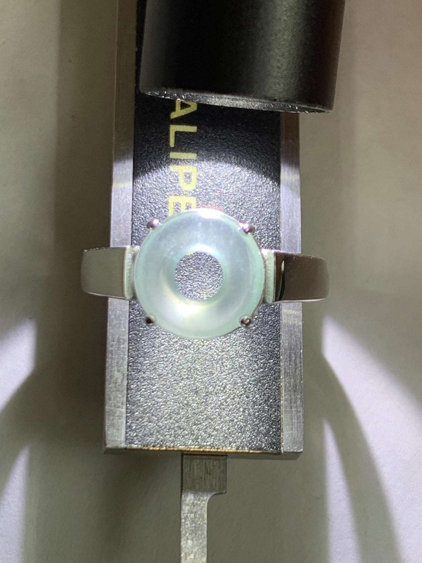 Natural Type A Guatemalan Icy Translucent Pastel Blue Jade Jadeite Donut Ping An Kou Ring Sterling Silver Size Adjustable 天然冰危浅蓝翡翠平安扣戒指OZJ66