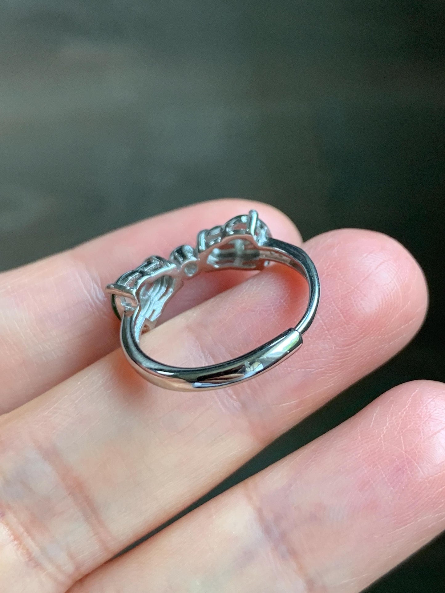 Natural Grade A Guatemalan Icy Translucent Vibrant Green Jade Jadeite Gourd Hulu Ring Sterling Silver Size 7 Adjustable 天然冰危绿翡翠双葫芦戒指 SLH130