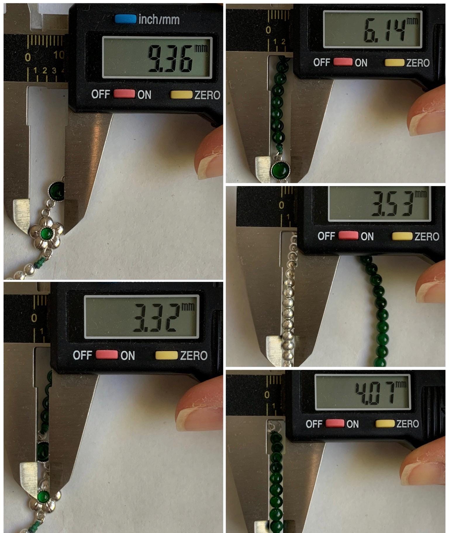 Natural Grade A Guatemalan Icy Vibrant Green Jadeite Petite Beads Cherry Blossom Charm Beaded Bracelet Sterling Silver 7” 天然冰危绿翡翠小珠手串 BSB204