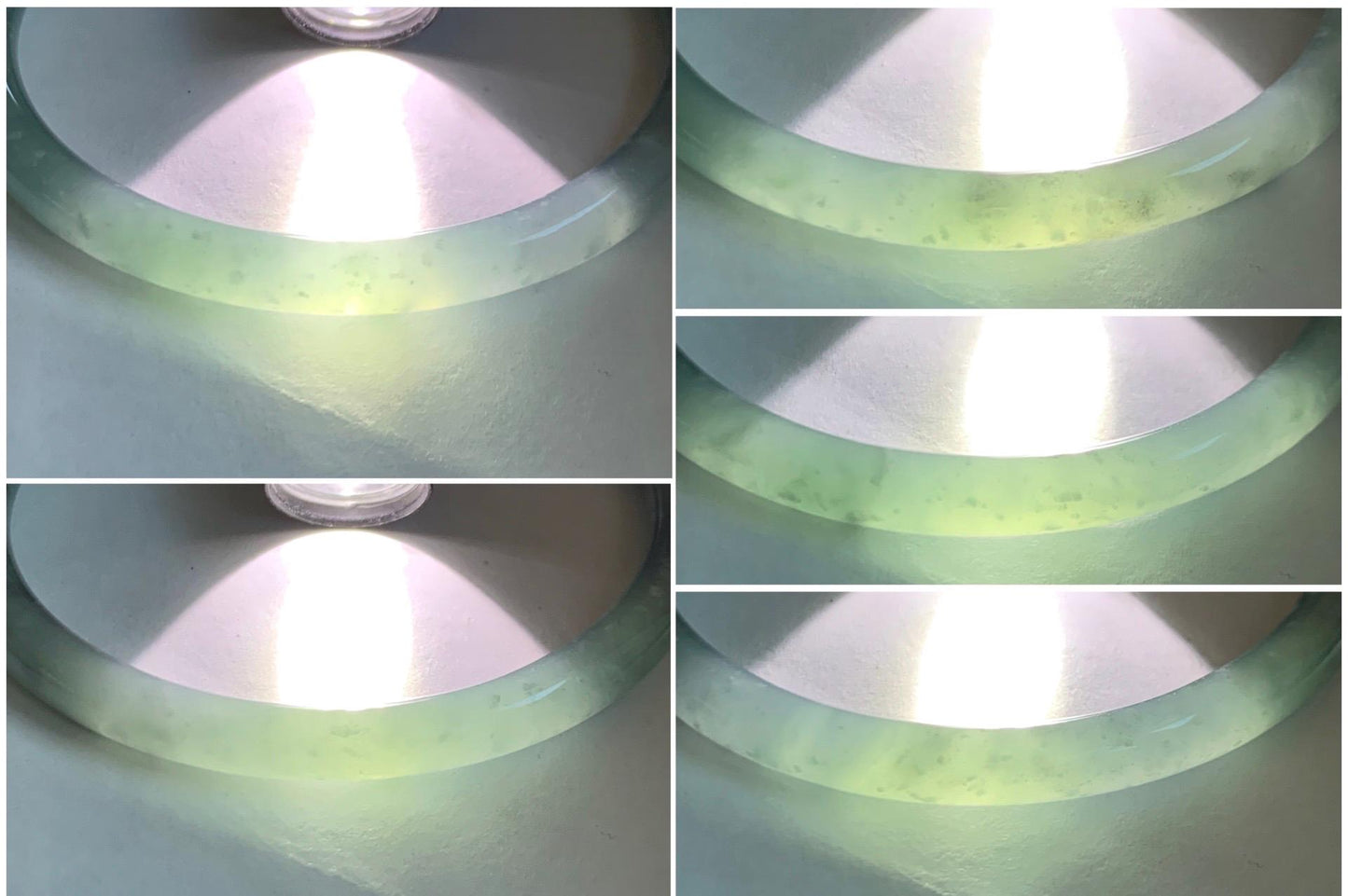 Certified Natural Grade A Guatemalan Icy Translucent Light Teal Wuji Jade Jadeite Slim Bangle 57.58mm 7.11” 18g 天然危晴蓝飘乌鸡翡翠细圆条手镯 727